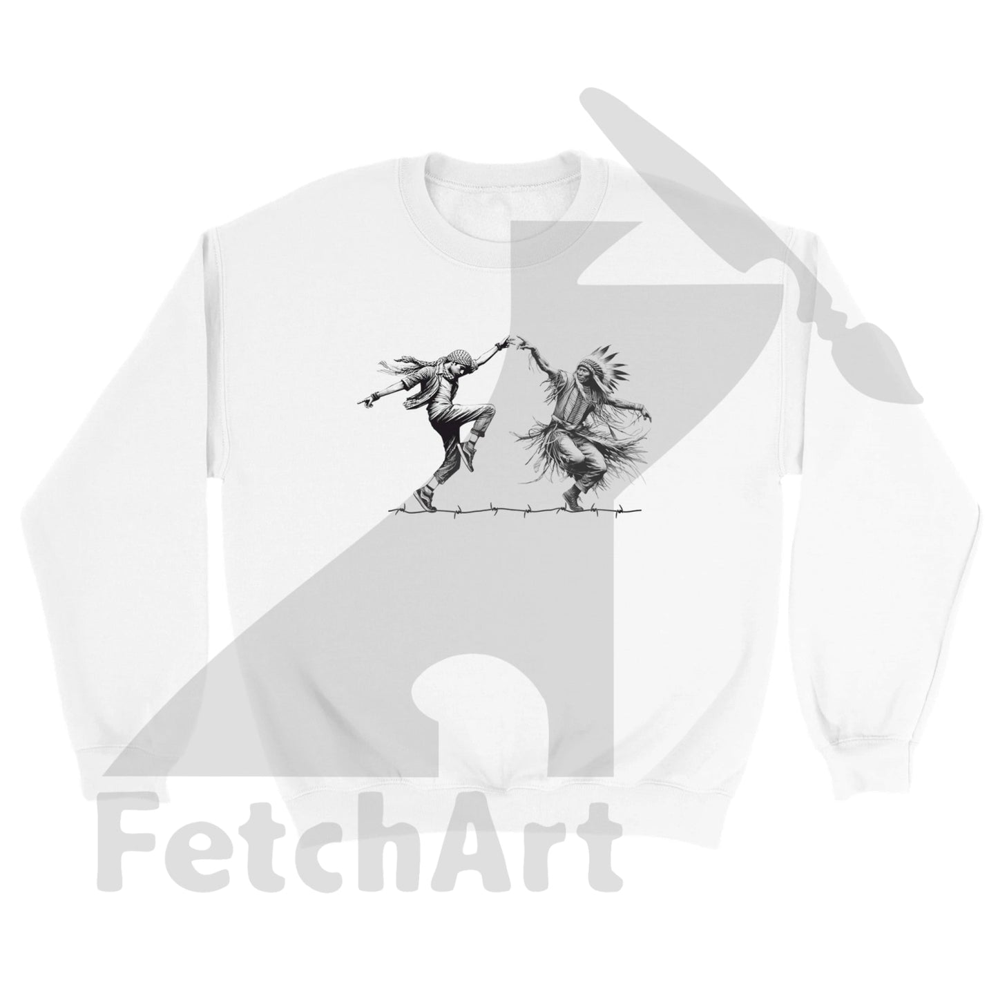 Classic Unisex Crewneck Sweatshirt-Dancing White / S Print Material