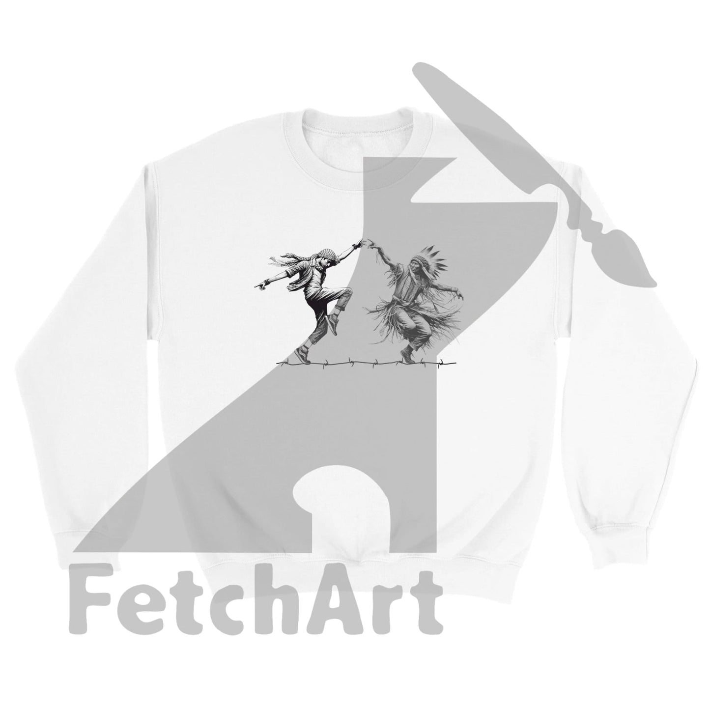 Classic Unisex Crewneck Sweatshirt-Dancing White / S Print Material