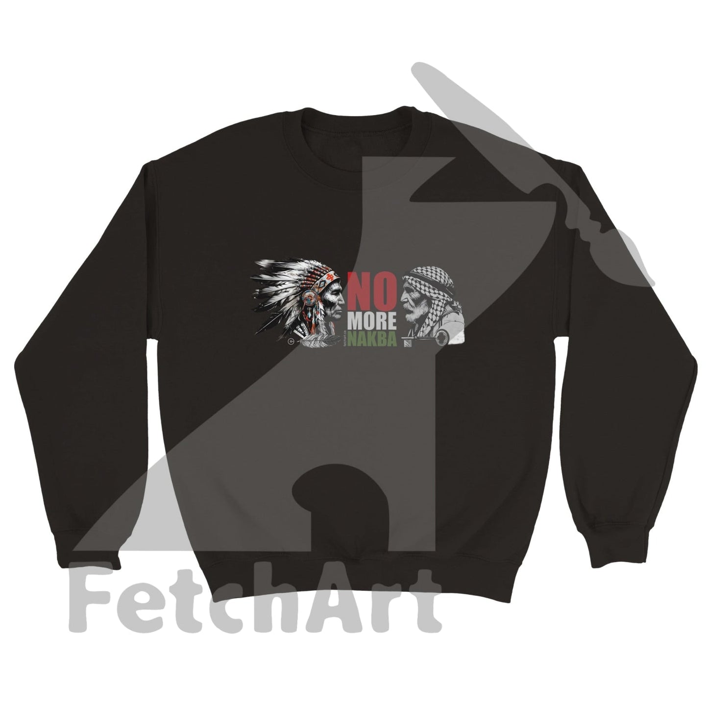 Classic Unisex Crewneck Sweatshirt-No More Nakba - Fetch Art