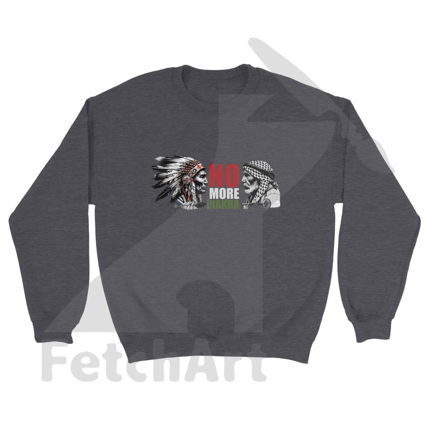 Classic Unisex Crewneck Sweatshirt-No More Nakba - Fetch Art
