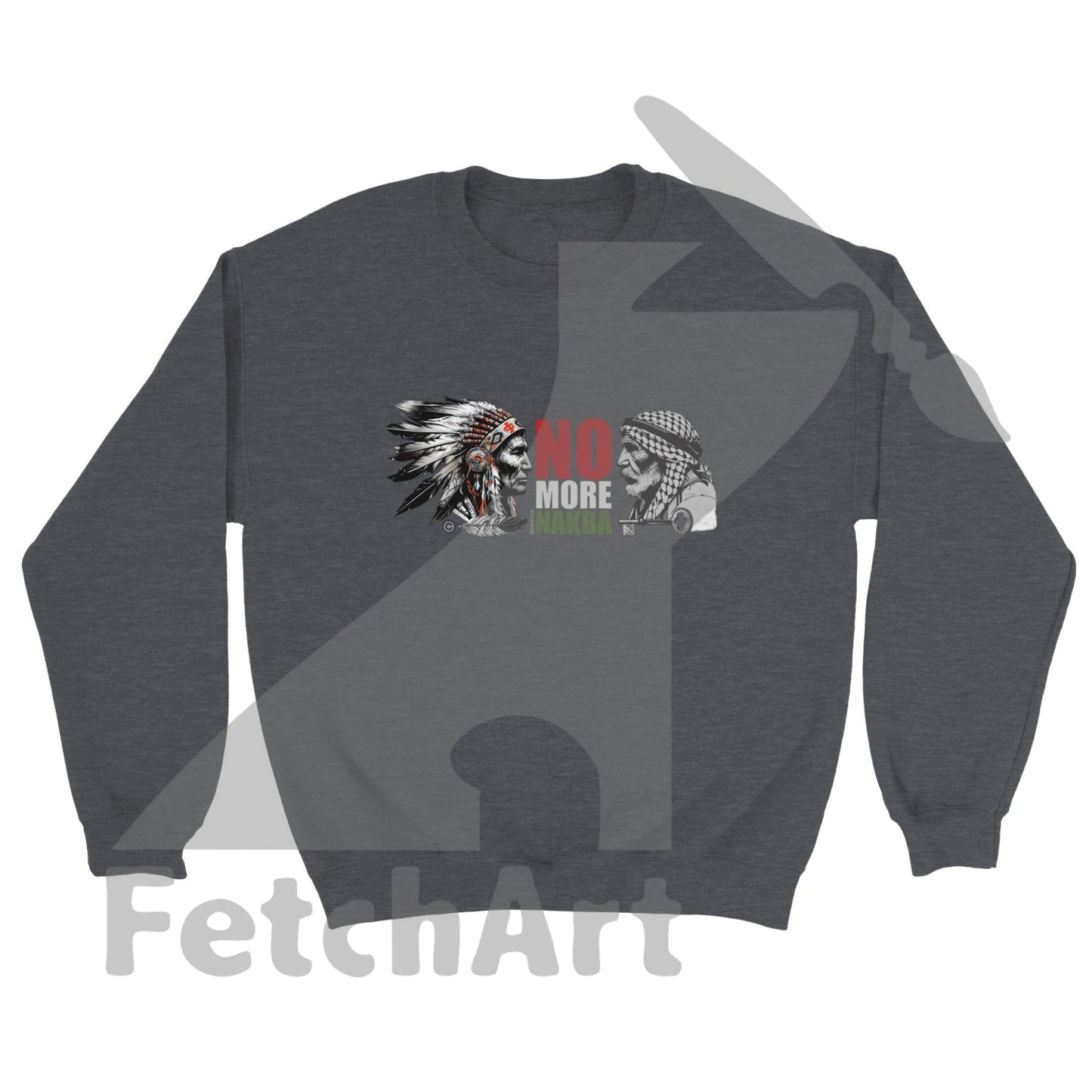 Classic Unisex Crewneck Sweatshirt-No More Nakba - Fetch Art