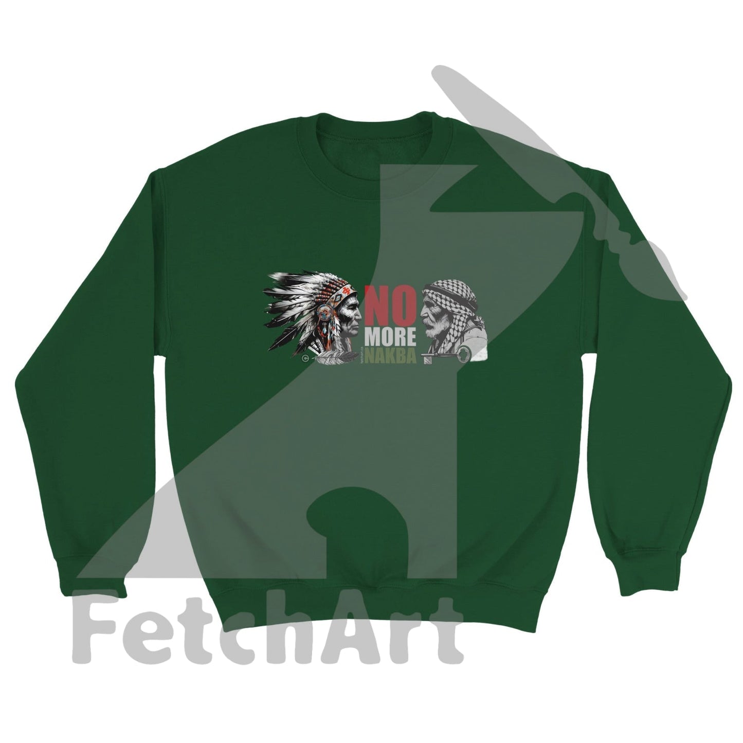 Classic Unisex Crewneck Sweatshirt-No More Nakba - Fetch Art