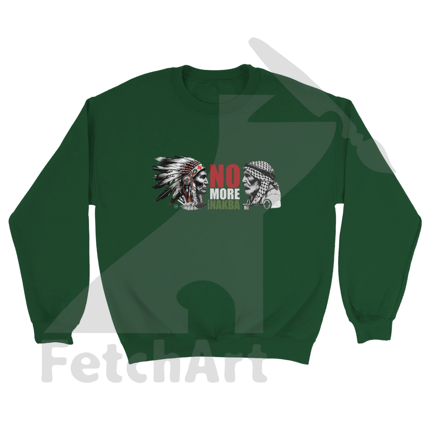 Classic Unisex Crewneck Sweatshirt-No More Nakba - Fetch Art