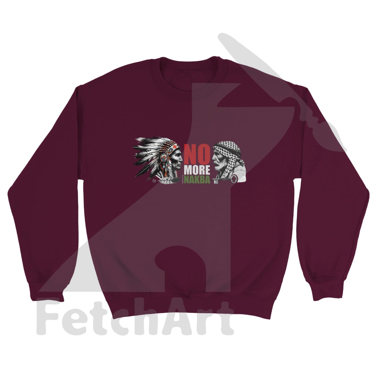 Classic Unisex Crewneck Sweatshirt-No More Nakba - Fetch Art