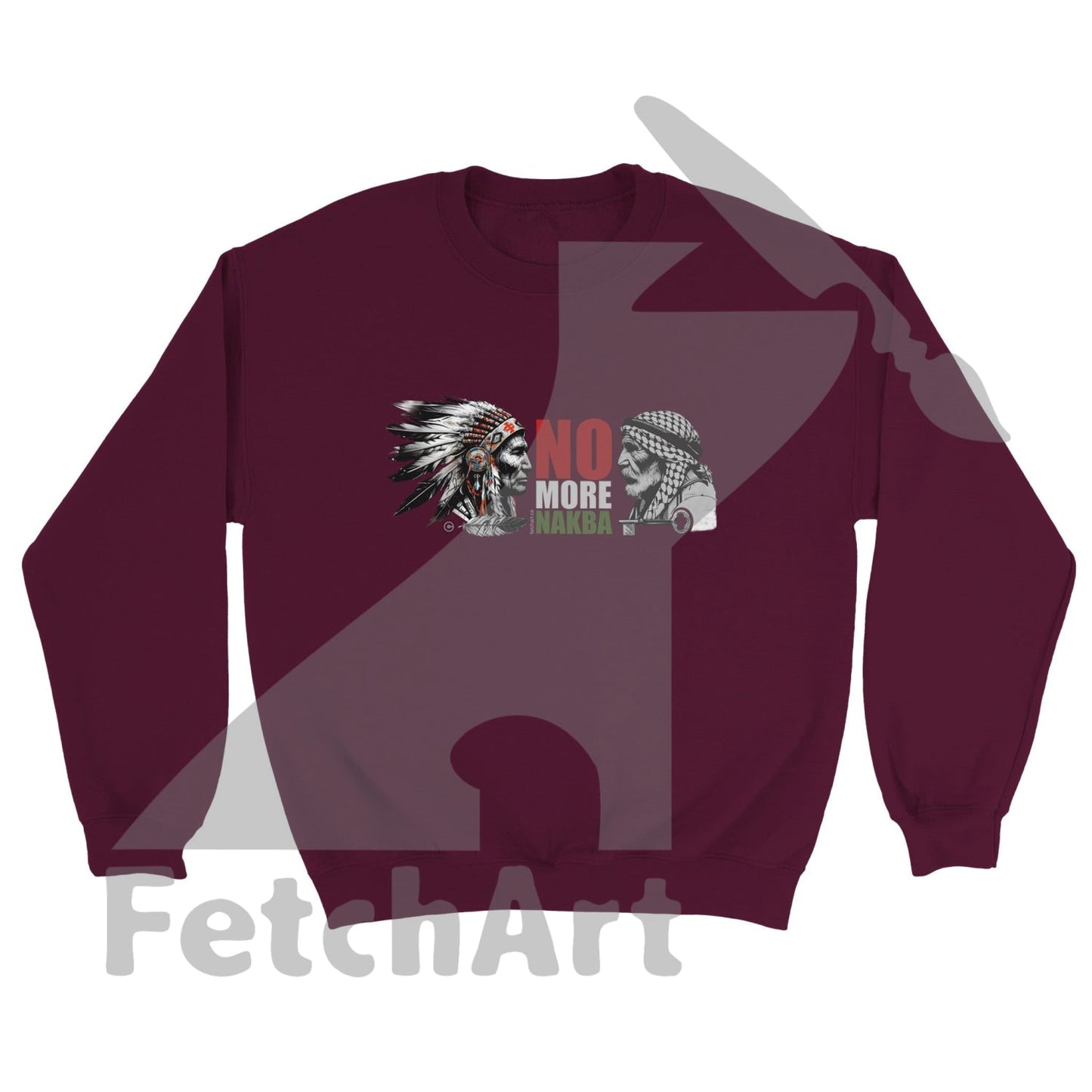 Classic Unisex Crewneck Sweatshirt-No More Nakba - Fetch Art