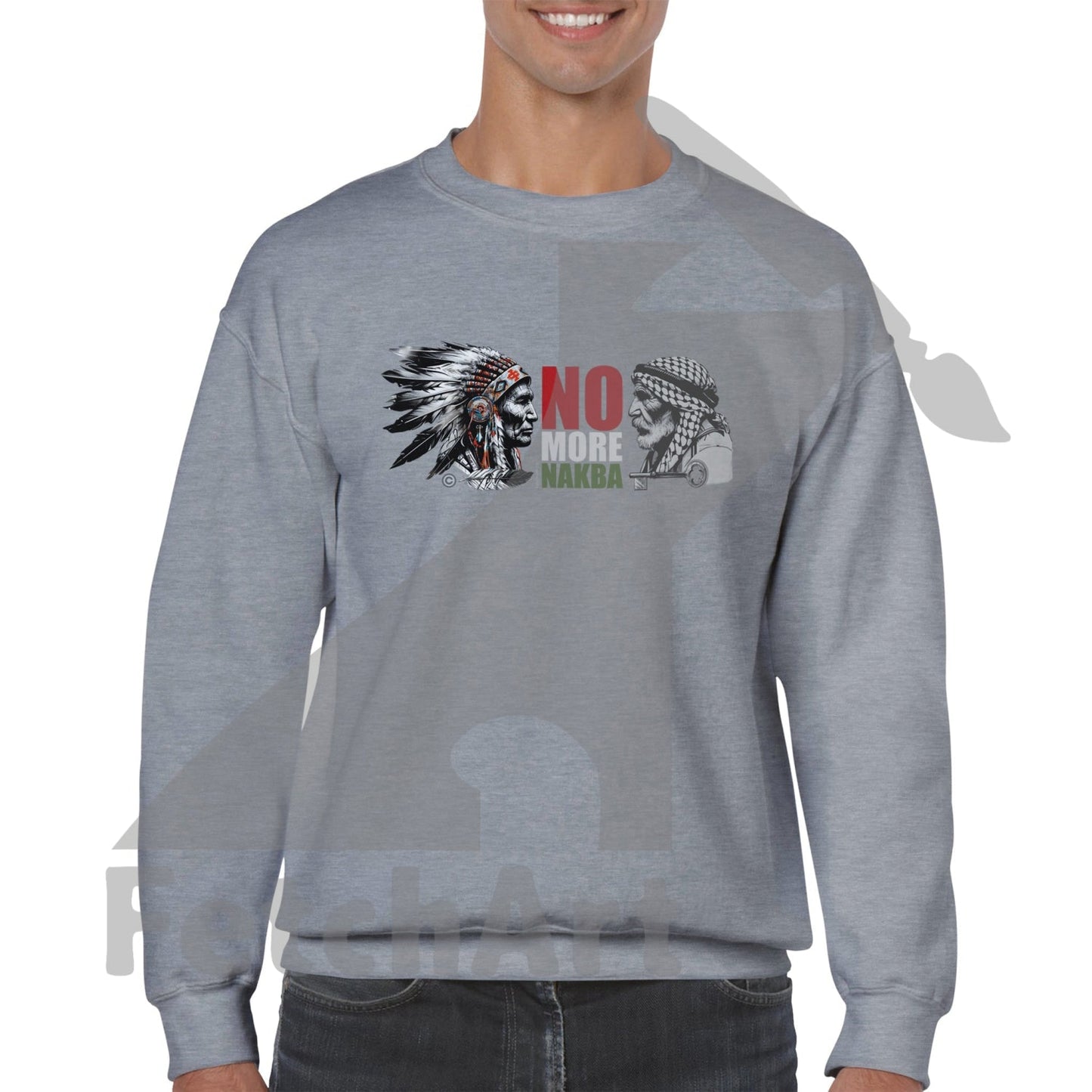 Classic Unisex Crewneck Sweatshirt-No More Nakba - Fetch Art