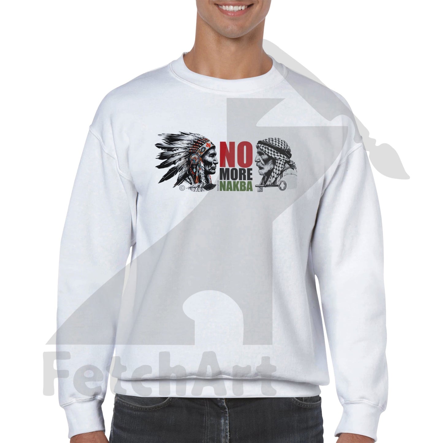 Classic Unisex Crewneck Sweatshirt-No More Nakba - Fetch Art