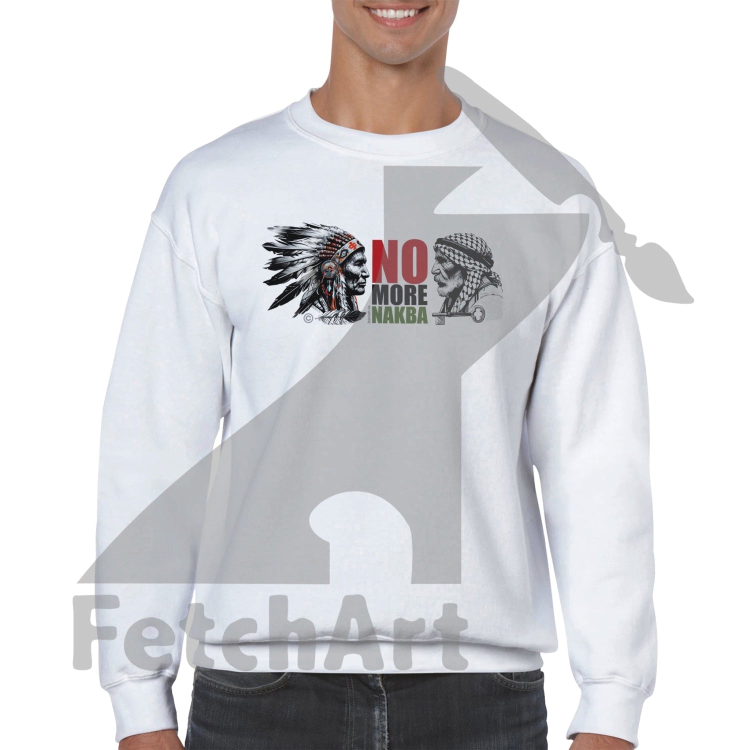 Classic Unisex Crewneck Sweatshirt-No More Nakba - Fetch Art