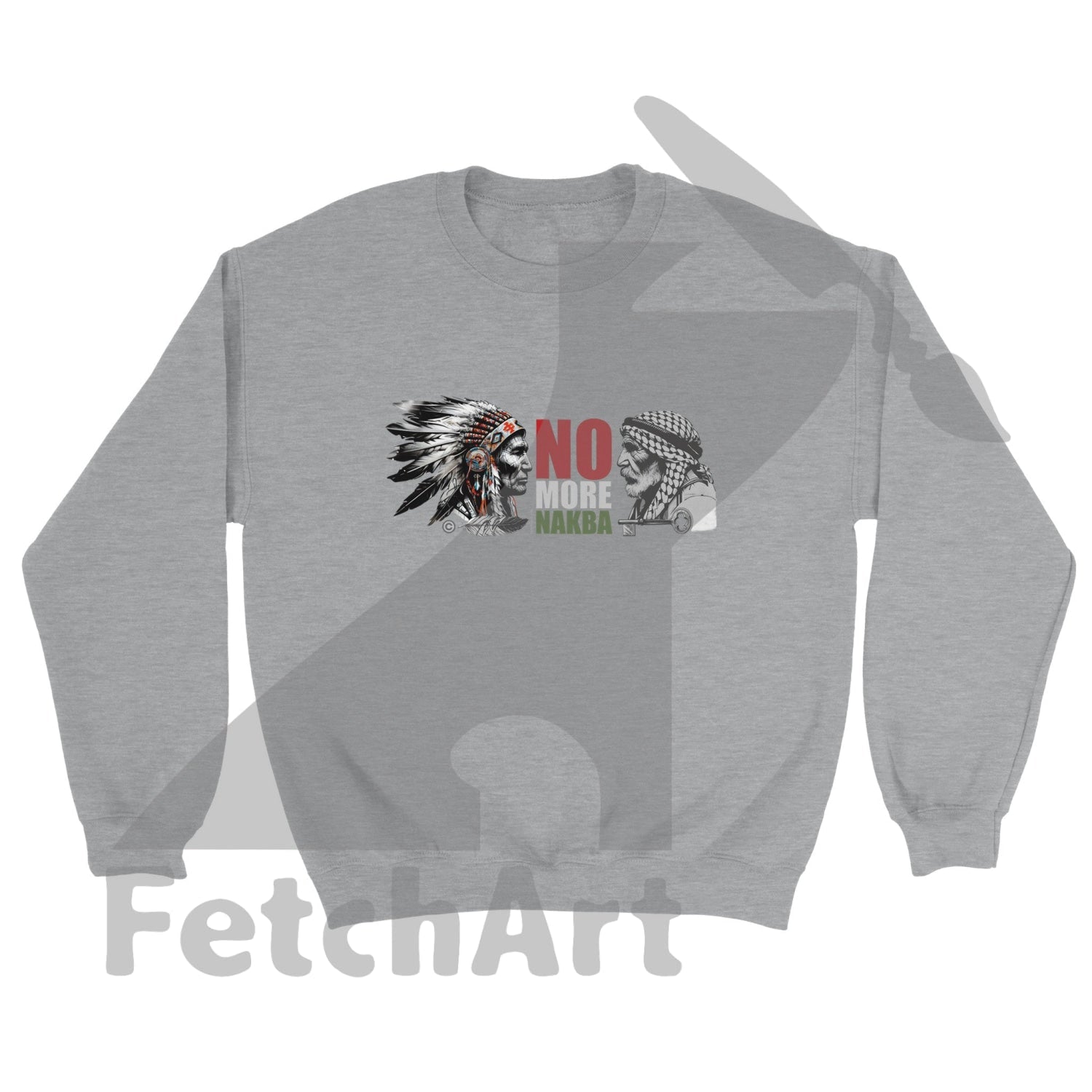 Classic Unisex Crewneck Sweatshirt-No More Nakba - Fetch Art