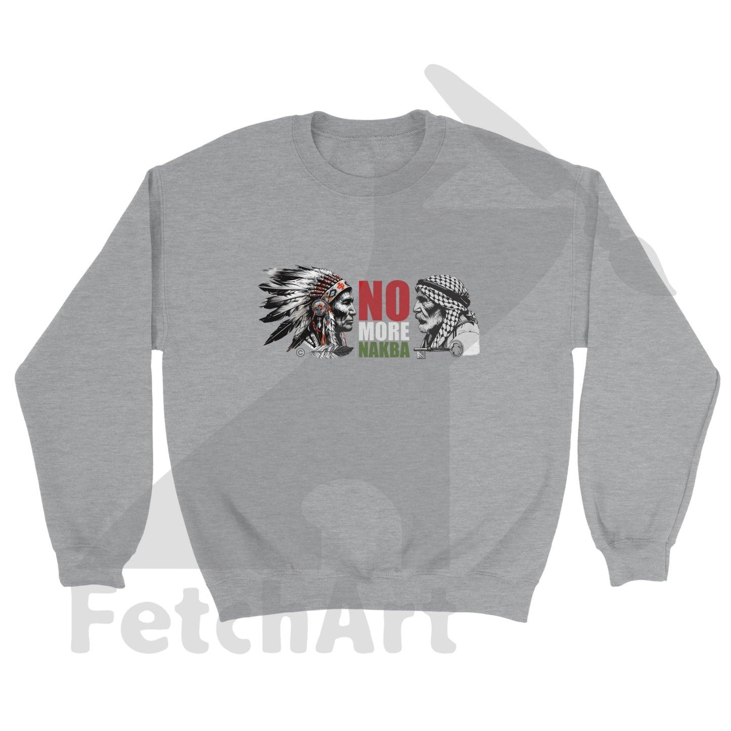Classic Unisex Crewneck Sweatshirt-No More Nakba - Fetch Art