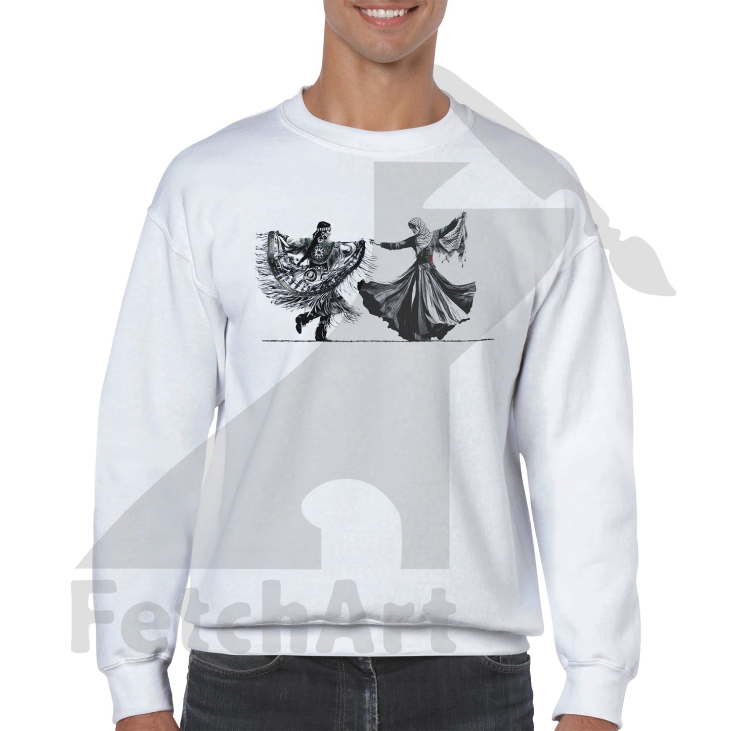 Classic Unisex Crewneck Sweatshirt-women-Freedom Dance - Fetch Art