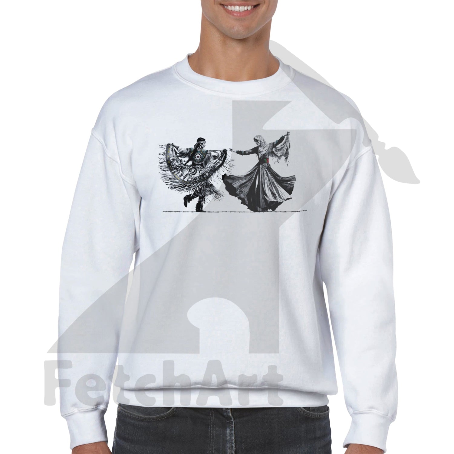 Classic Unisex Crewneck Sweatshirt-women-Freedom Dance - Fetch Art