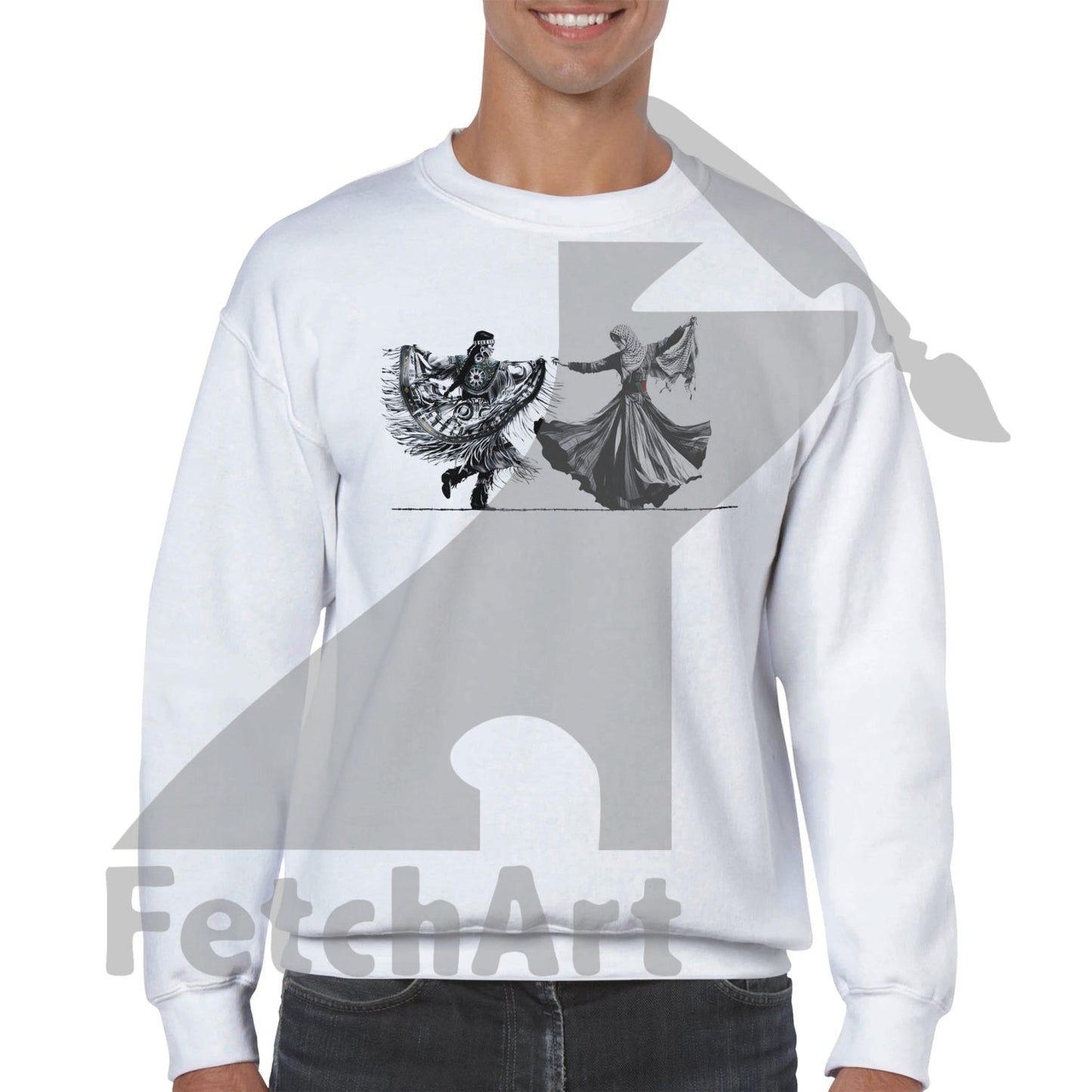 Classic Unisex Crewneck Sweatshirt-women-Freedom Dance - Fetch Art