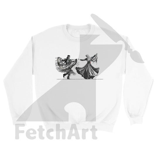 Classic Unisex Crewneck Sweatshirt-women-Freedom Dance - Fetch Art