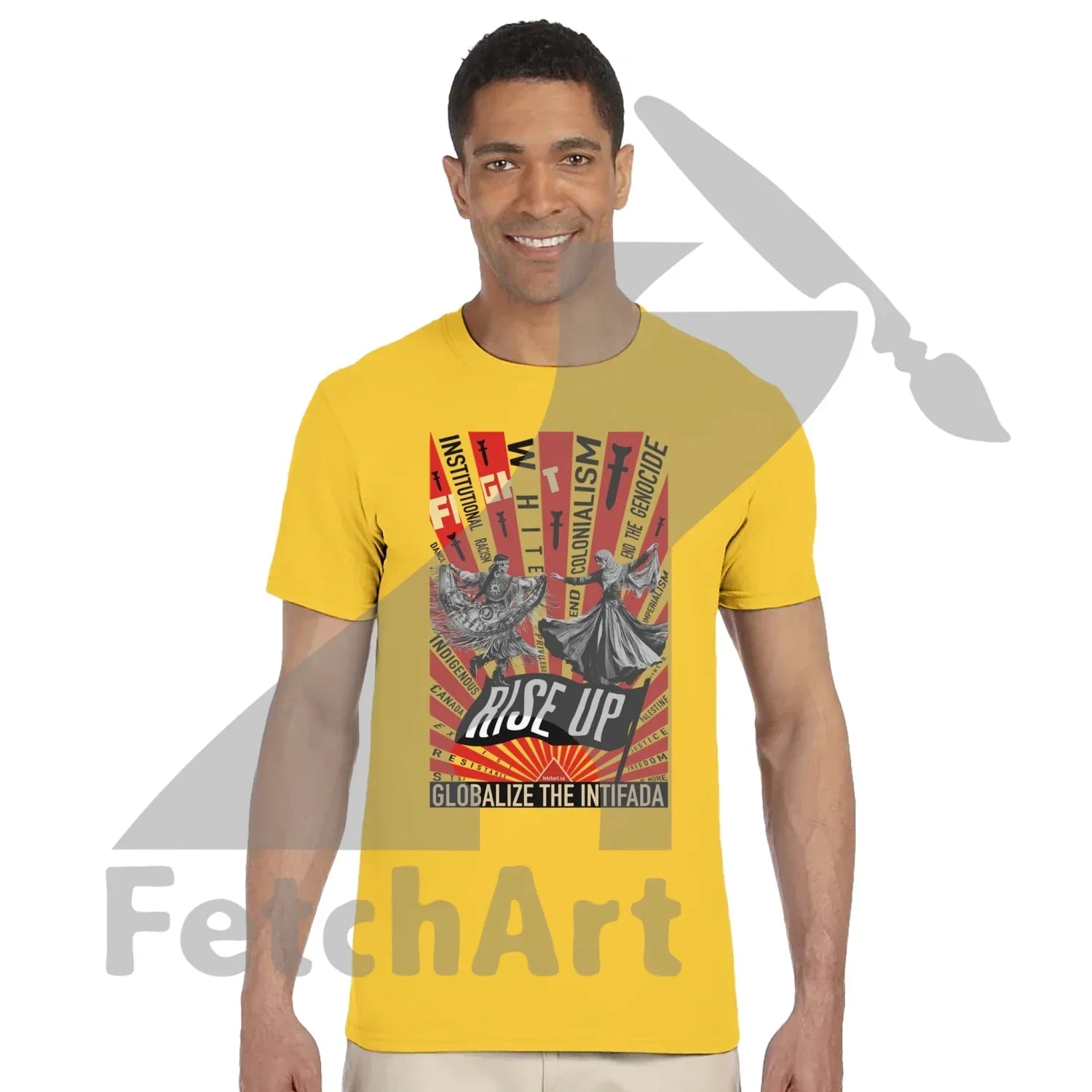 Classic unisex activist t-shirt Globalize the Intifada front view