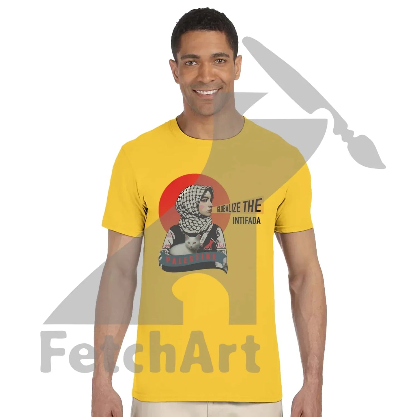 Globalize the Intifada unisex crewneck t-shirt wearable protest art