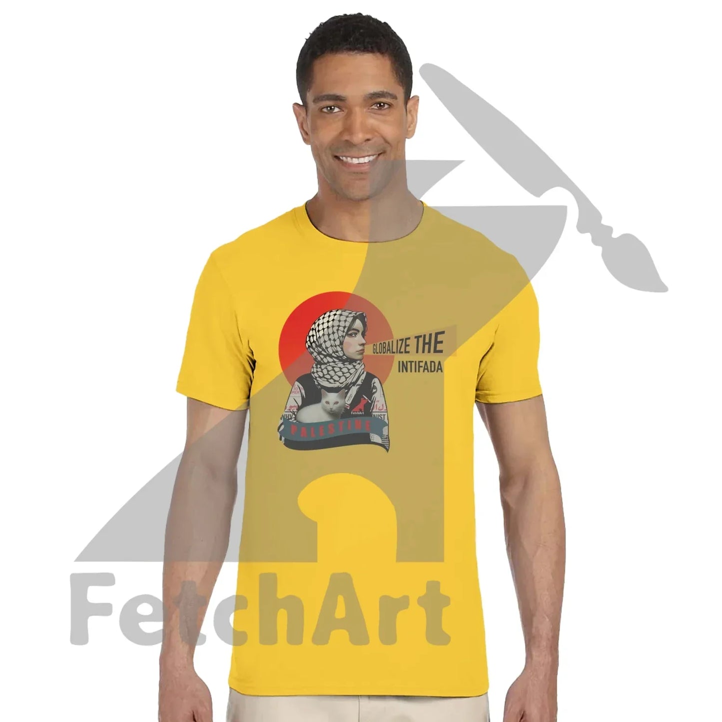 Globalize the Intifada unisex crewneck t-shirt wearable protest art