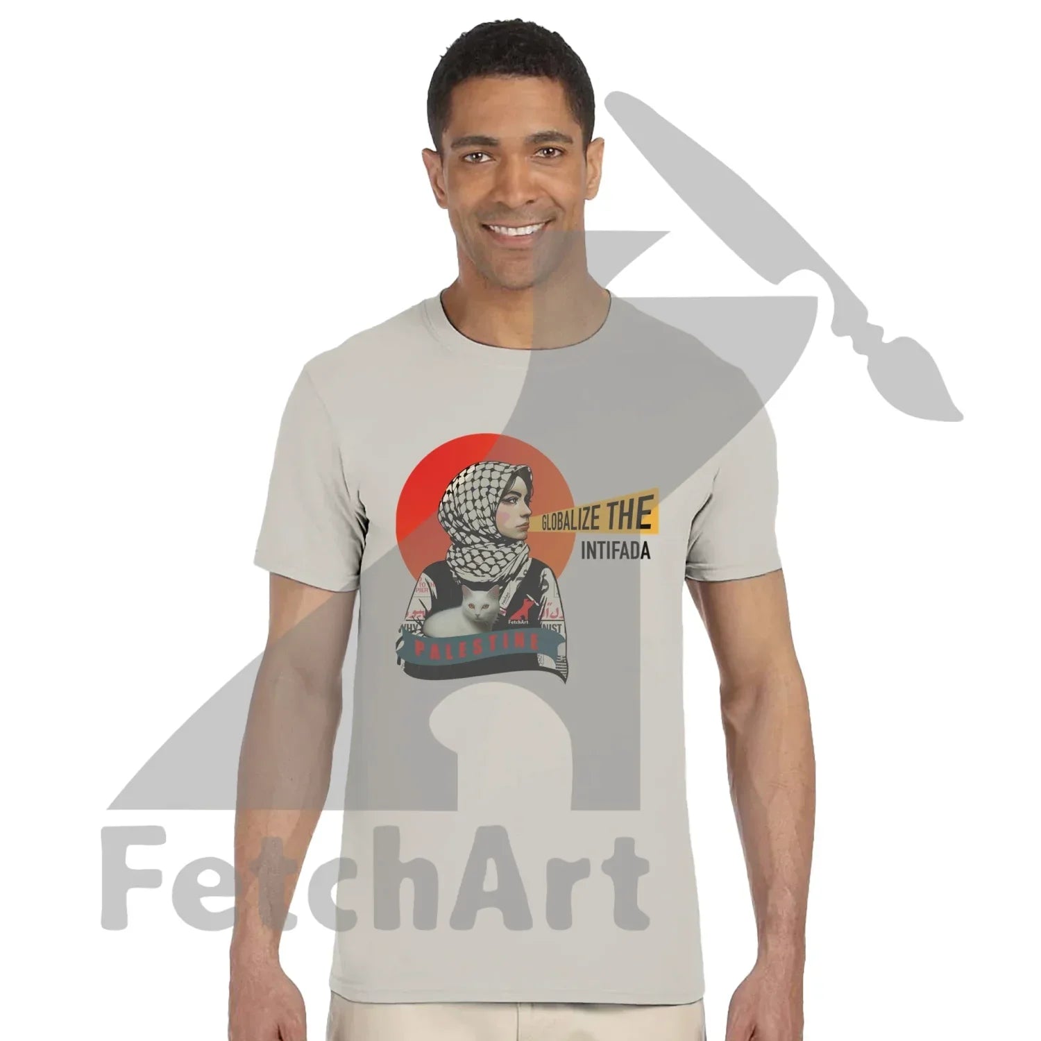 Globalize the Intifada unisex crewneck t-shirt wearable protest art