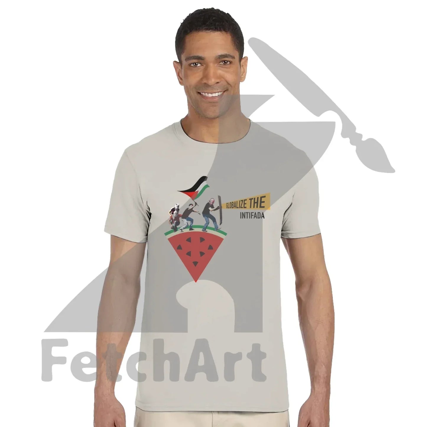 Classic unisex activist t-shirt Globalize the Intifada front view