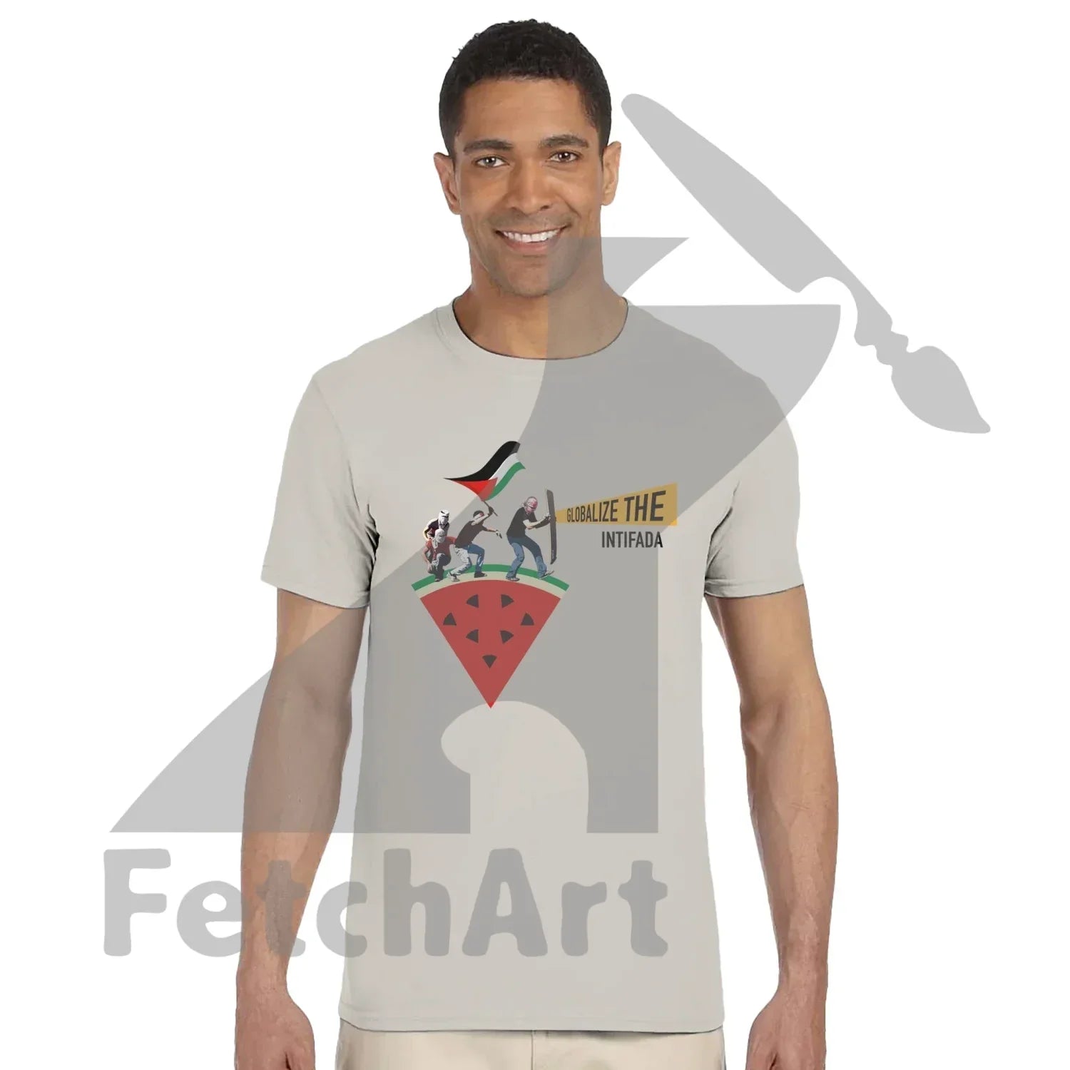 Classic unisex activist t-shirt Globalize the Intifada front view