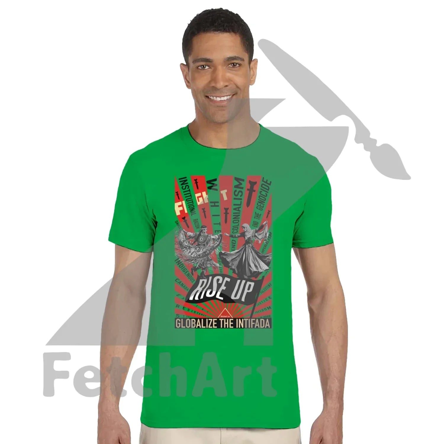 Classic unisex activist t-shirt Globalize the Intifada front view