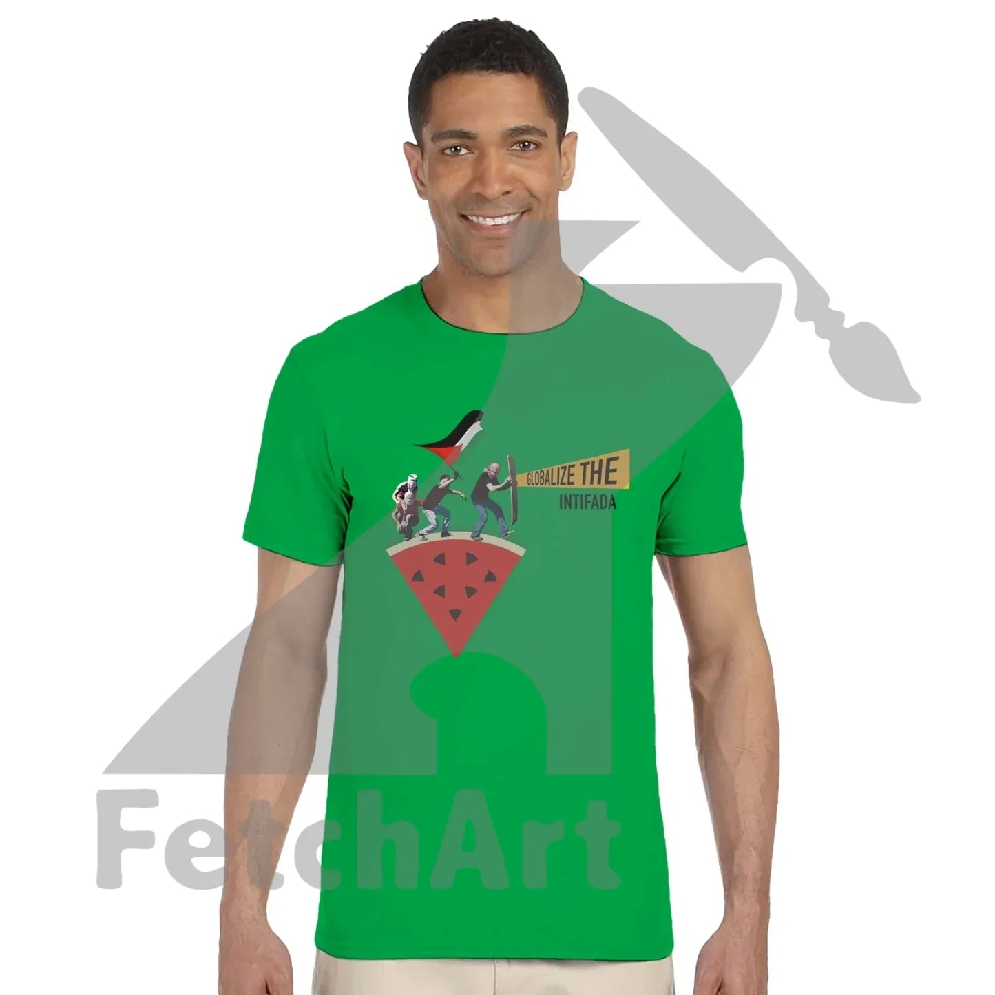 Classic unisex activist t-shirt Globalize the Intifada front view