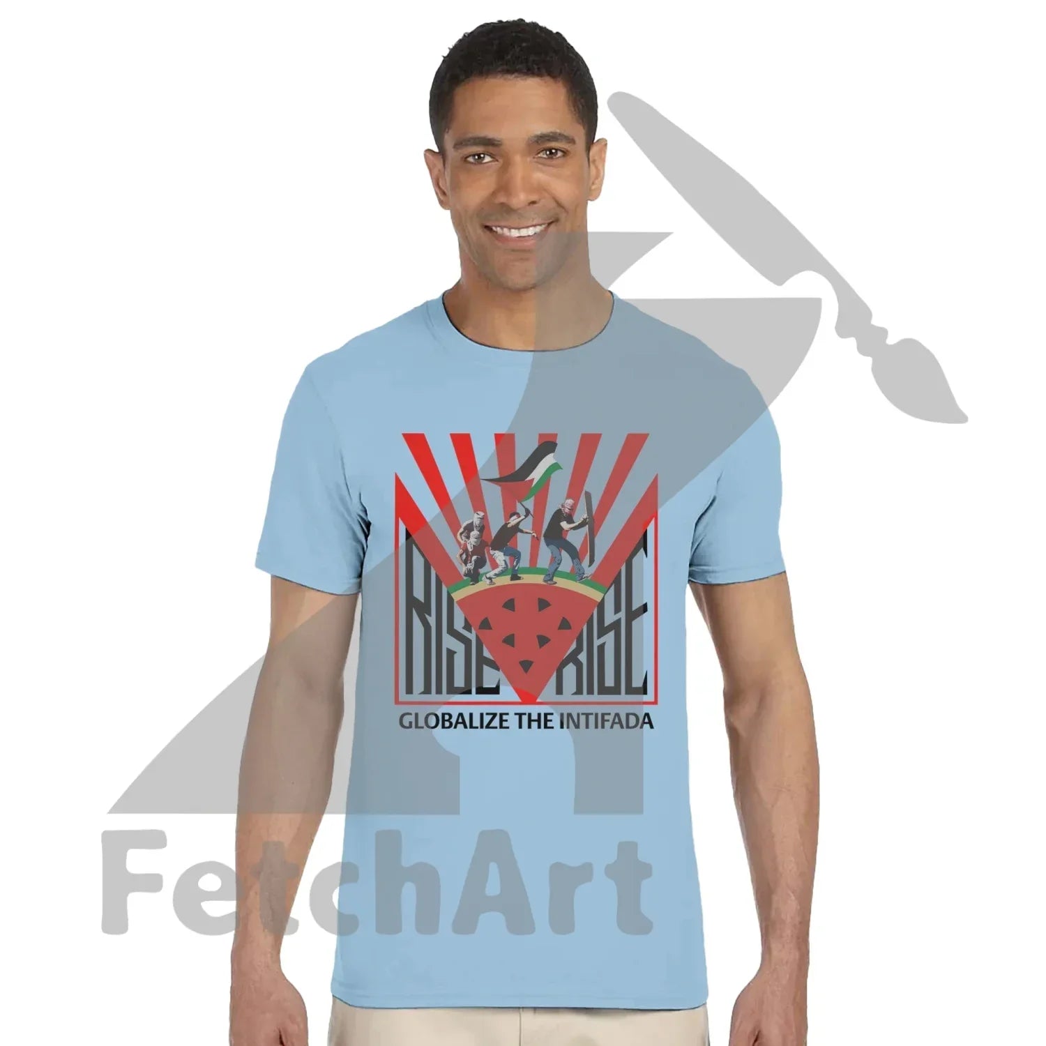 Classic unisex activist t-shirt Globalize the Intifada front view