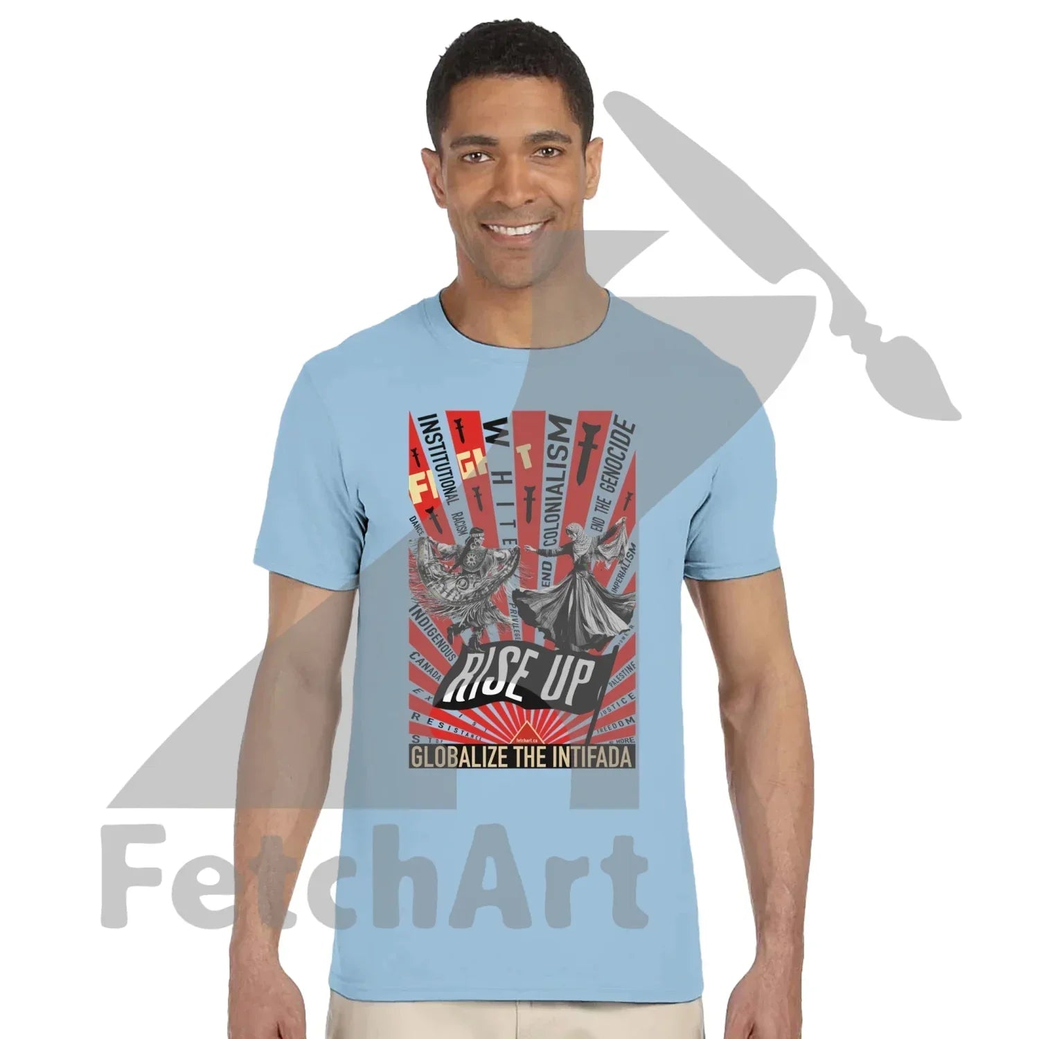 Classic unisex activist t-shirt Globalize the Intifada front view
