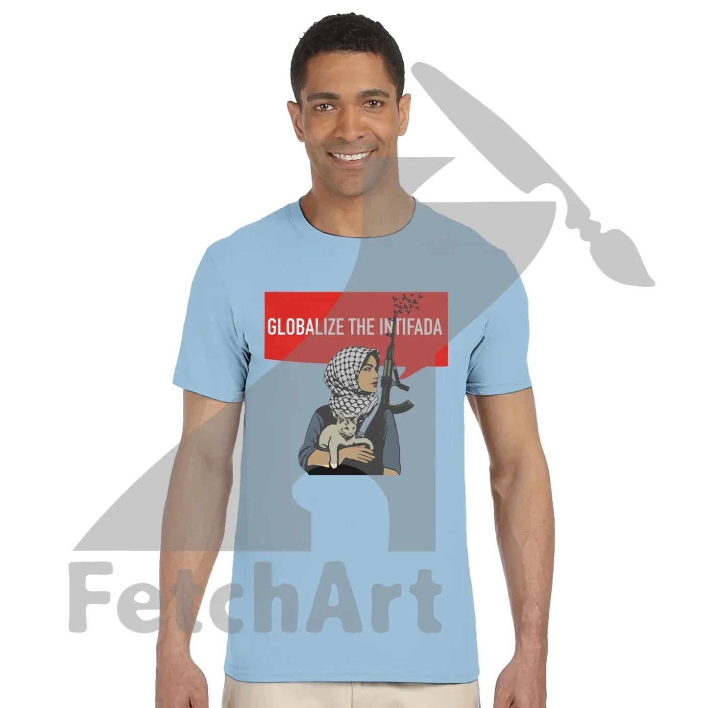 Classic unisex activist t-shirt Globalize the Intifada front view