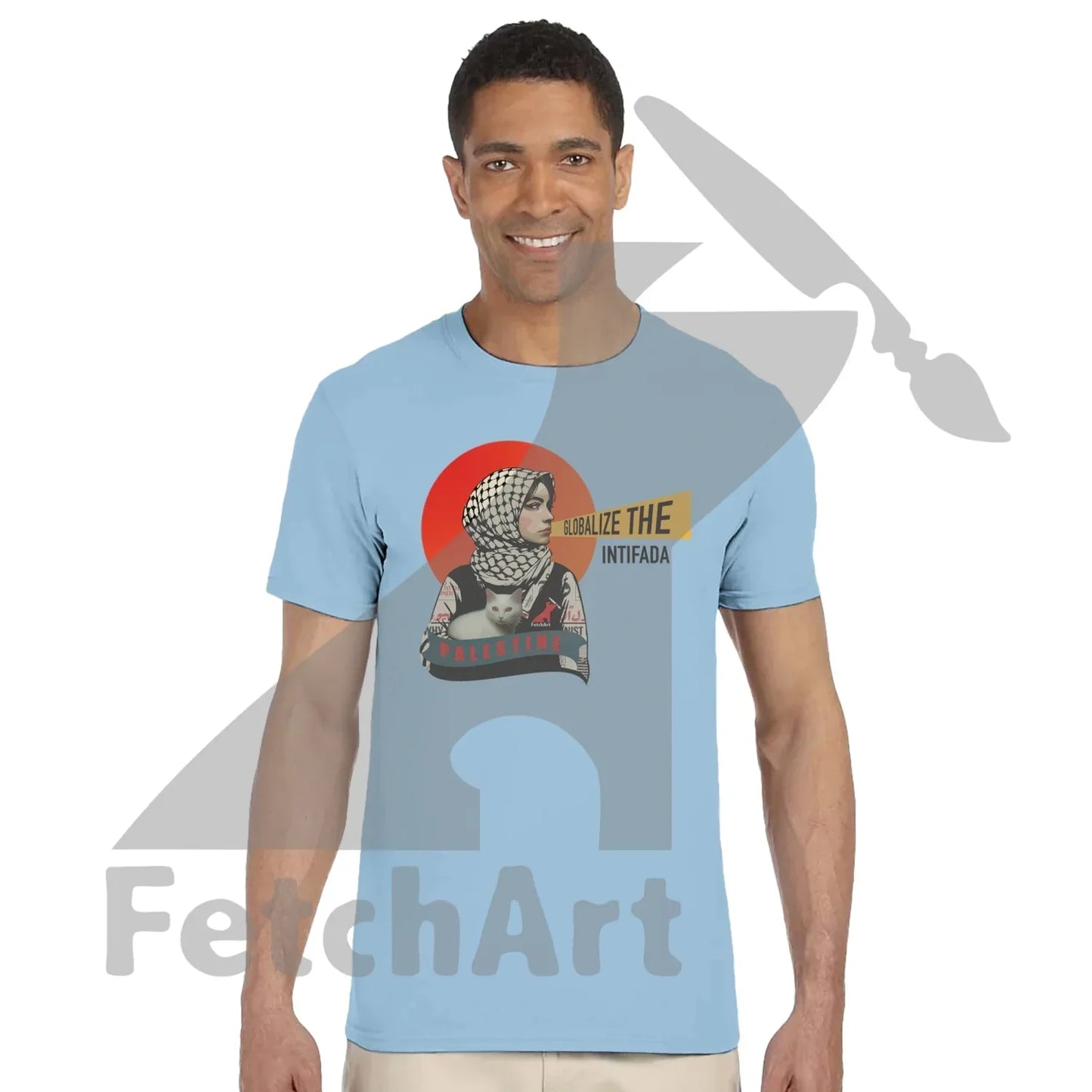 Globalize the Intifada unisex crewneck t-shirt wearable protest art