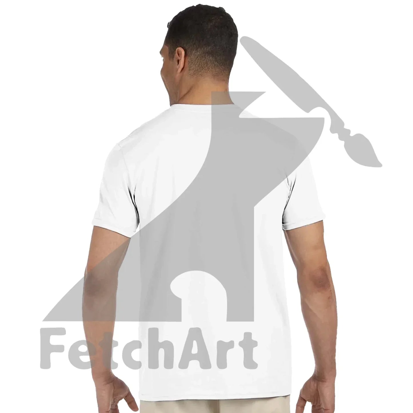 Back view Unisex protest art t-shirt worn casually