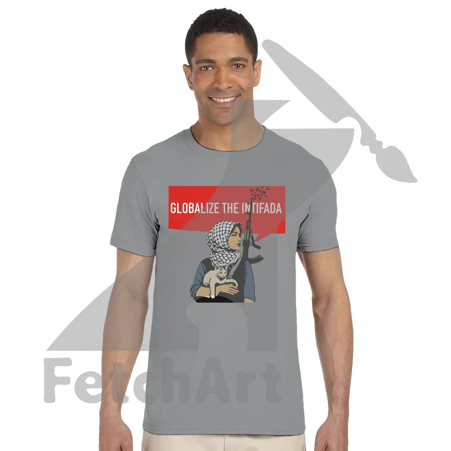 Classic unisex activist t-shirt Globalize the Intifada front view