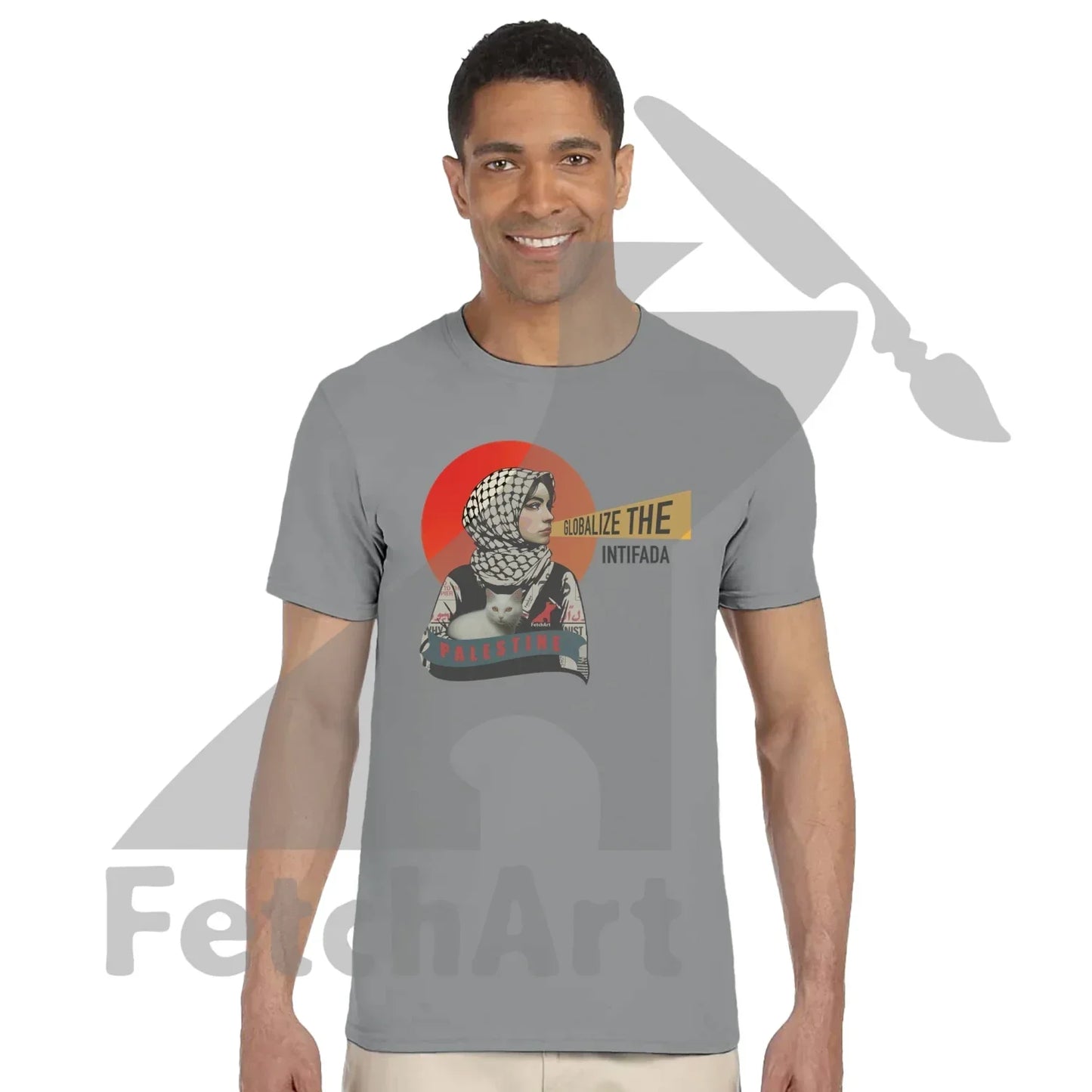 Globalize the Intifada unisex crewneck t-shirt wearable protest art