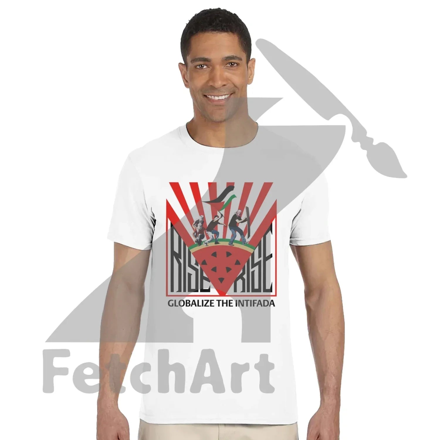 Classic unisex activist t-shirt Globalize the Intifada front view