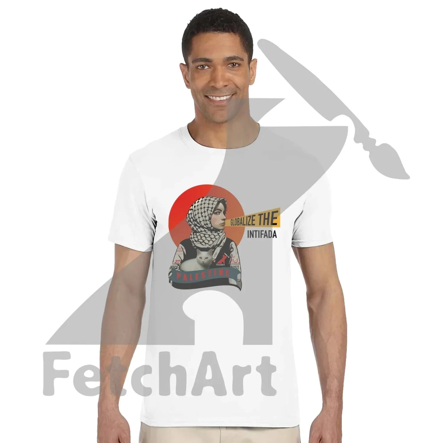 Globalize the Intifada unisex crewneck t-shirt wearable protest art