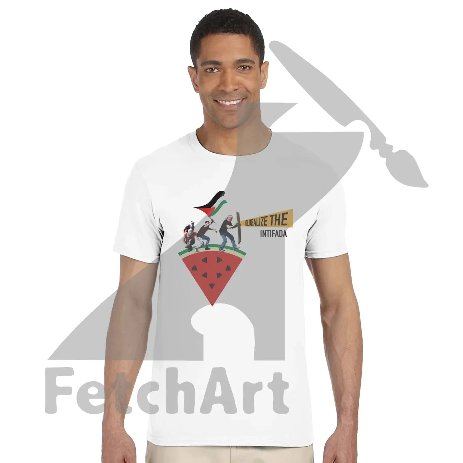 Classic unisex activist t-shirt Globalize the Intifada front view