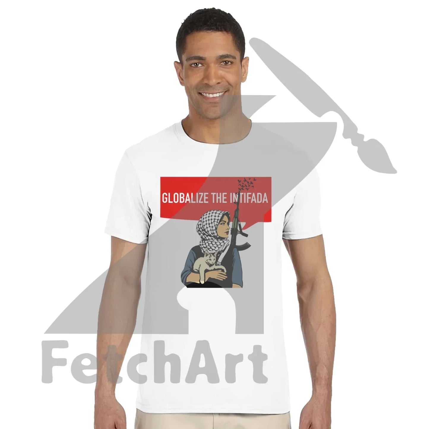Classic unisex activist t-shirt Globalize the Intifada front view