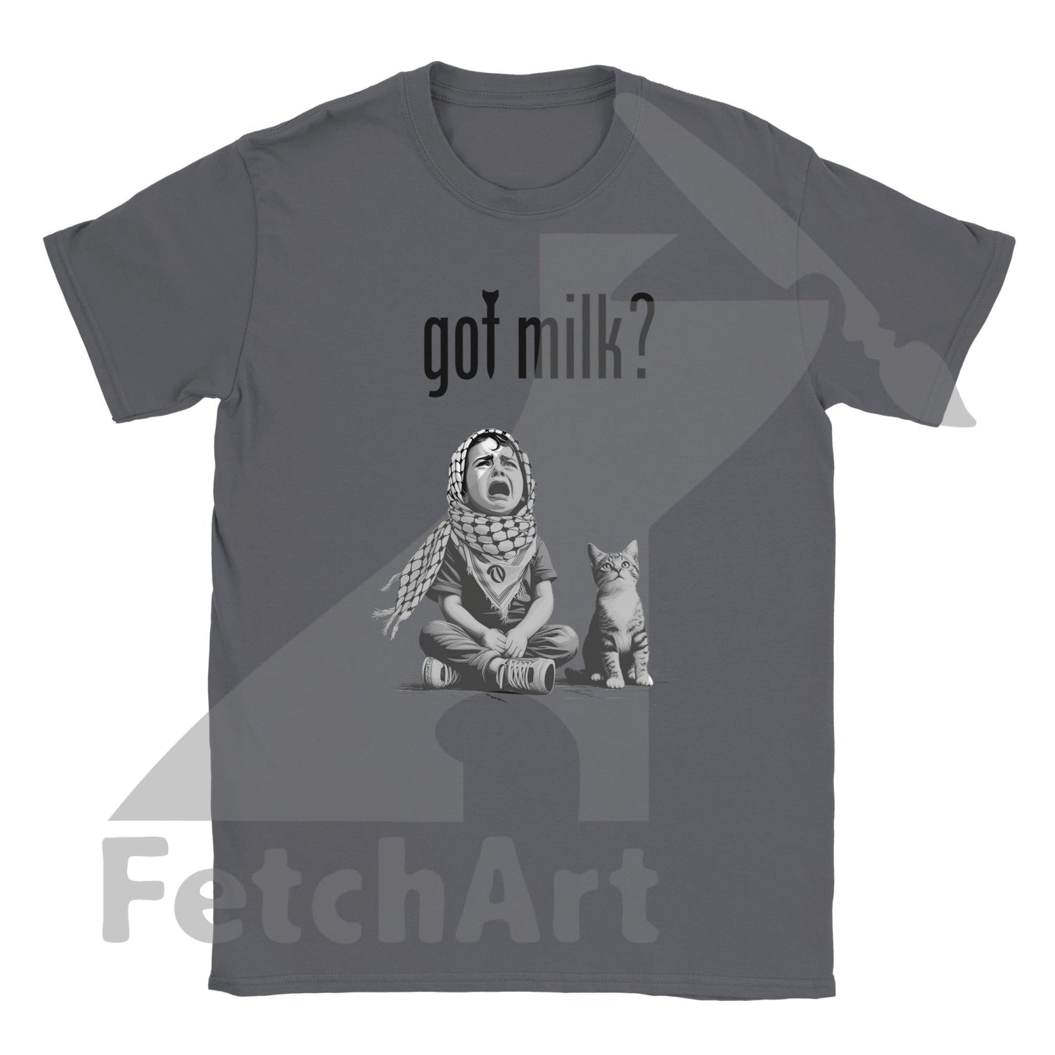 Classic Unisex Crewneck T Shirt-Got Milk Charcoal / S Digital Prints