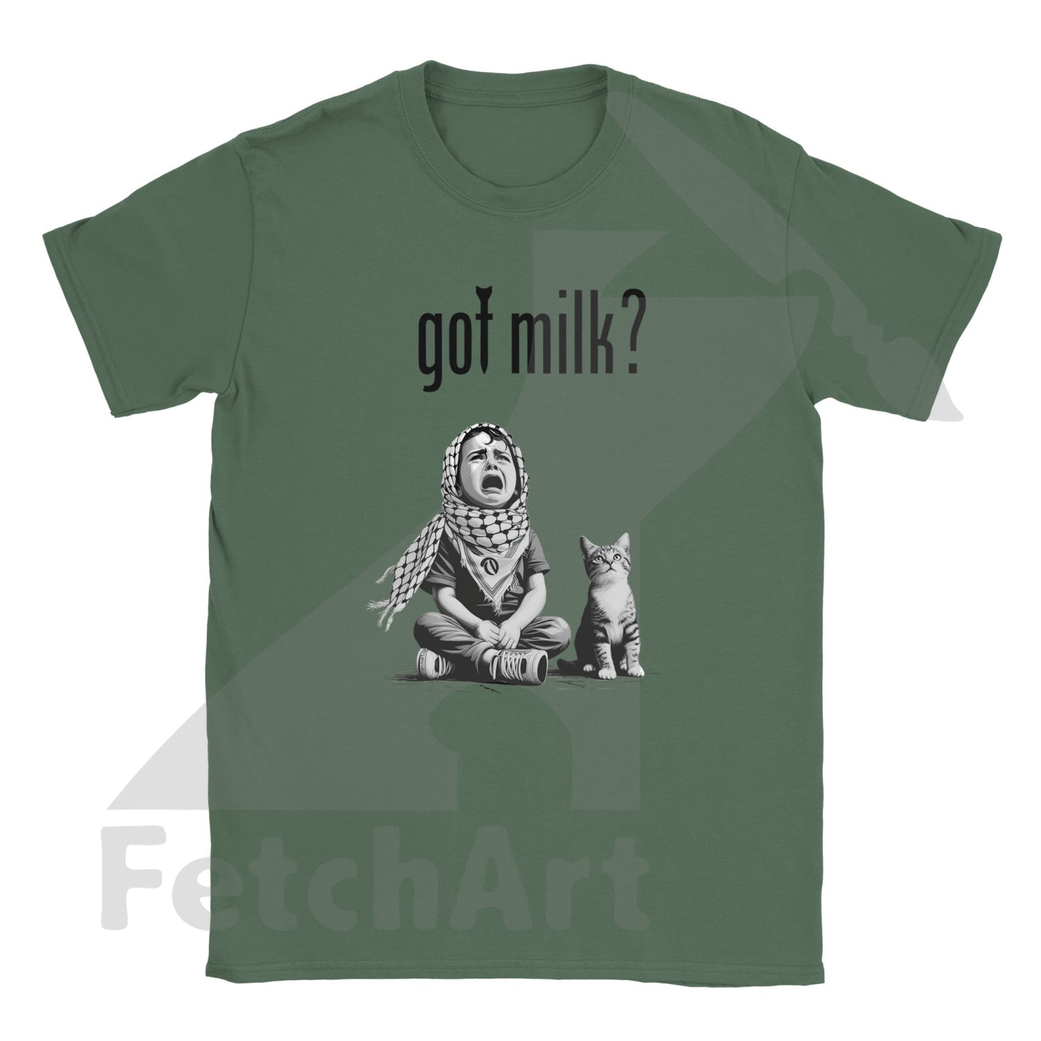 Classic Unisex Crewneck T Shirt-Got Milk Military Green / S Digital Prints