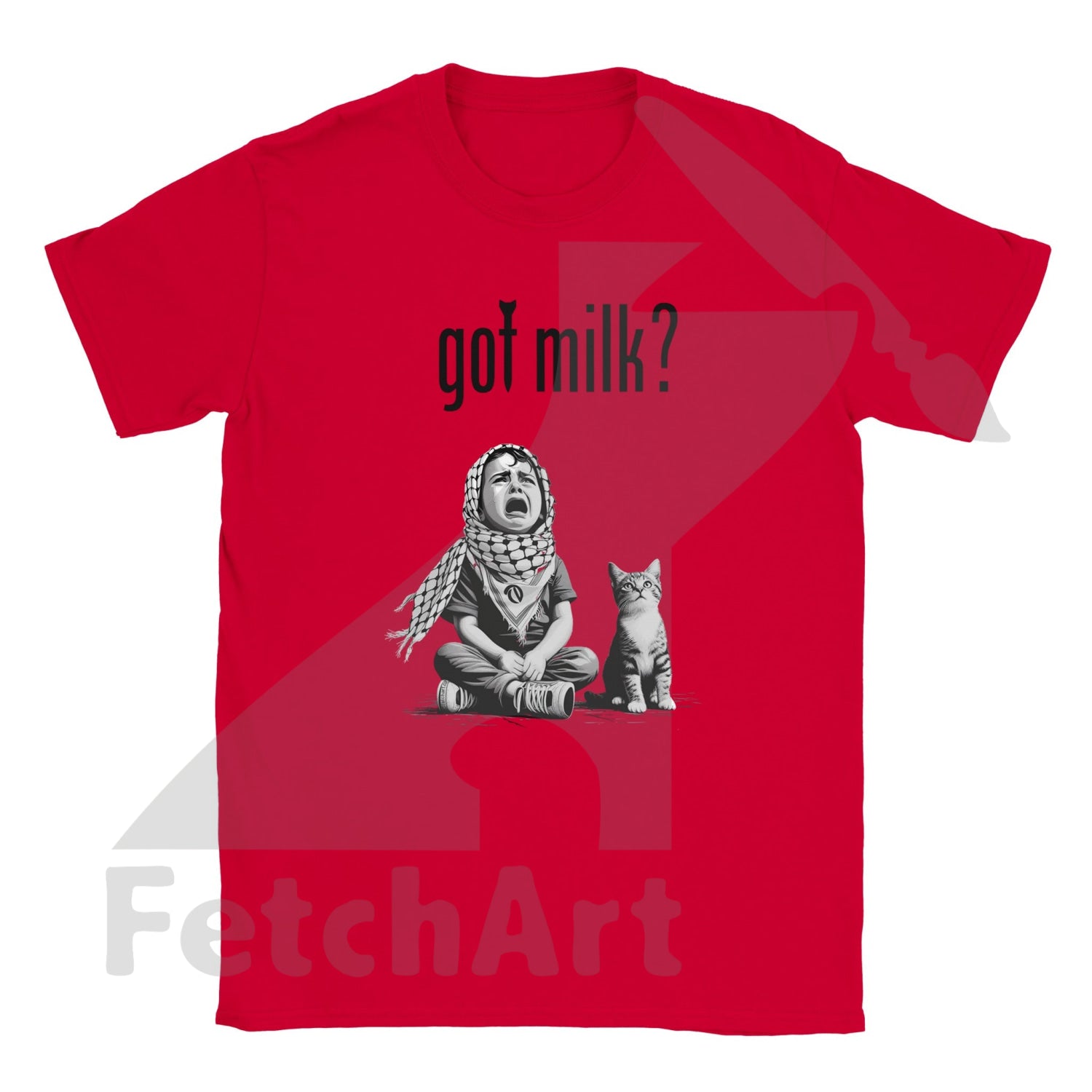 Classic Unisex Crewneck T Shirt-Got Milk Red / S Digital Prints