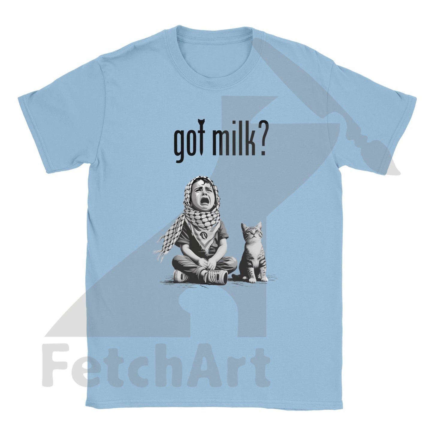 Classic Unisex Crewneck T Shirt-Got Milk Light Blue / S Digital Prints