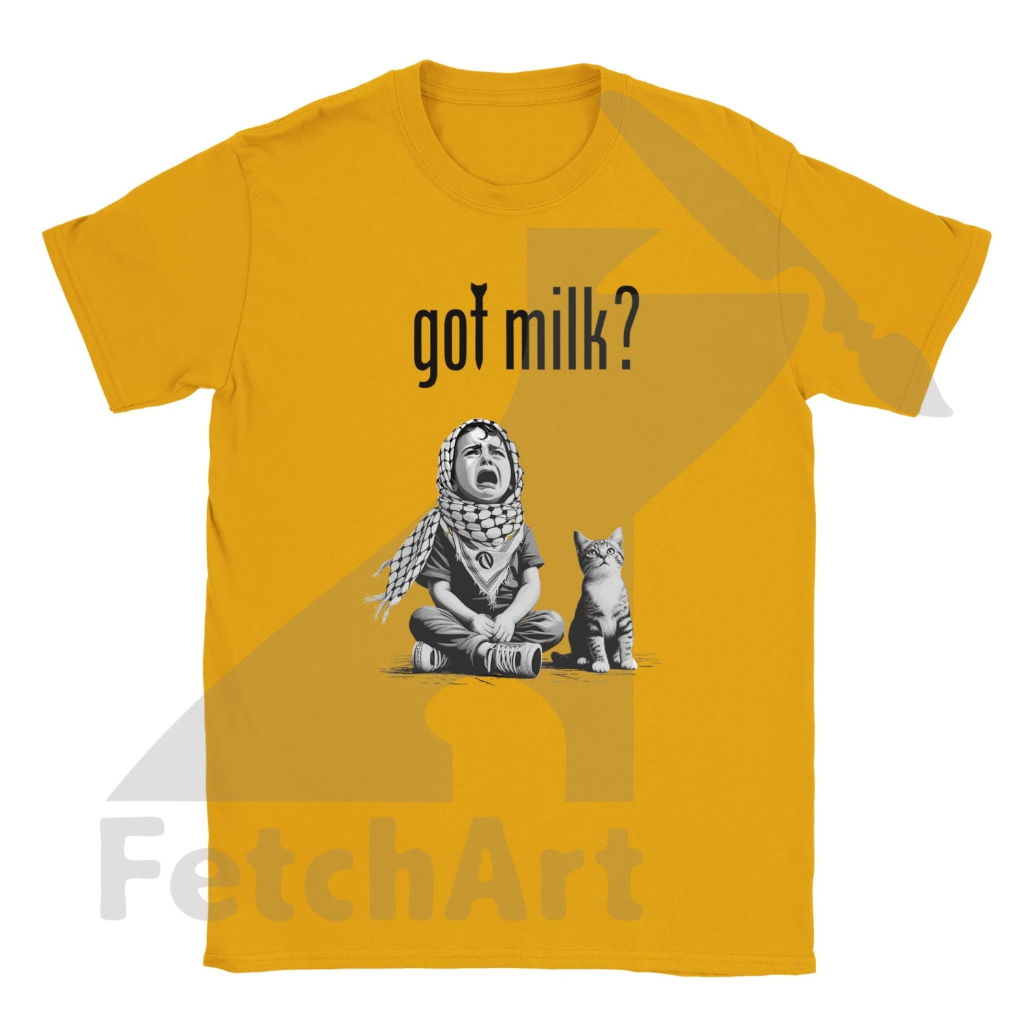 Classic Unisex Crewneck T Shirt-Got Milk Gold / S Digital Prints