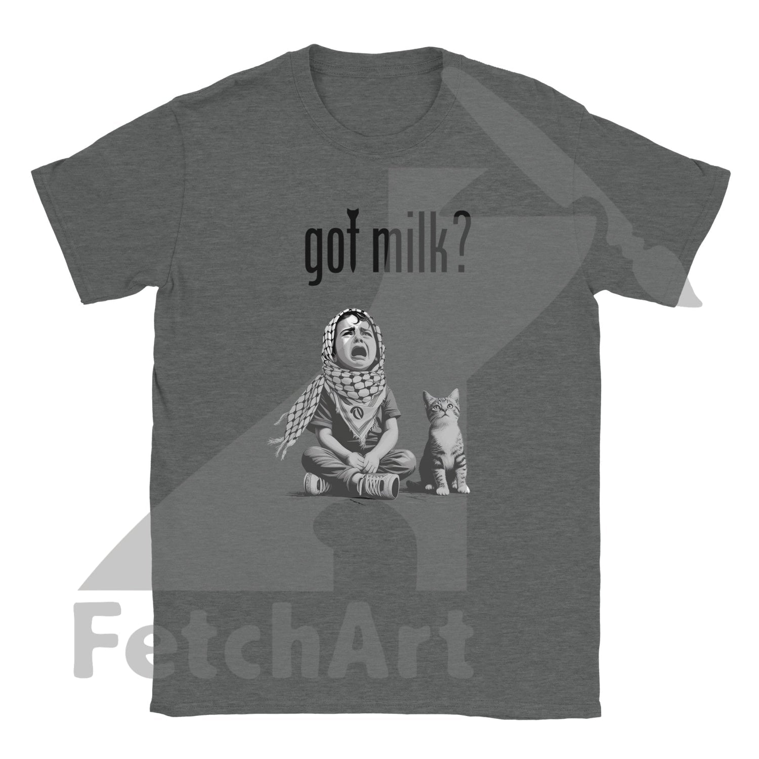 Classic Unisex Crewneck T Shirt-Got Milk Graphite Heather / S Digital Prints