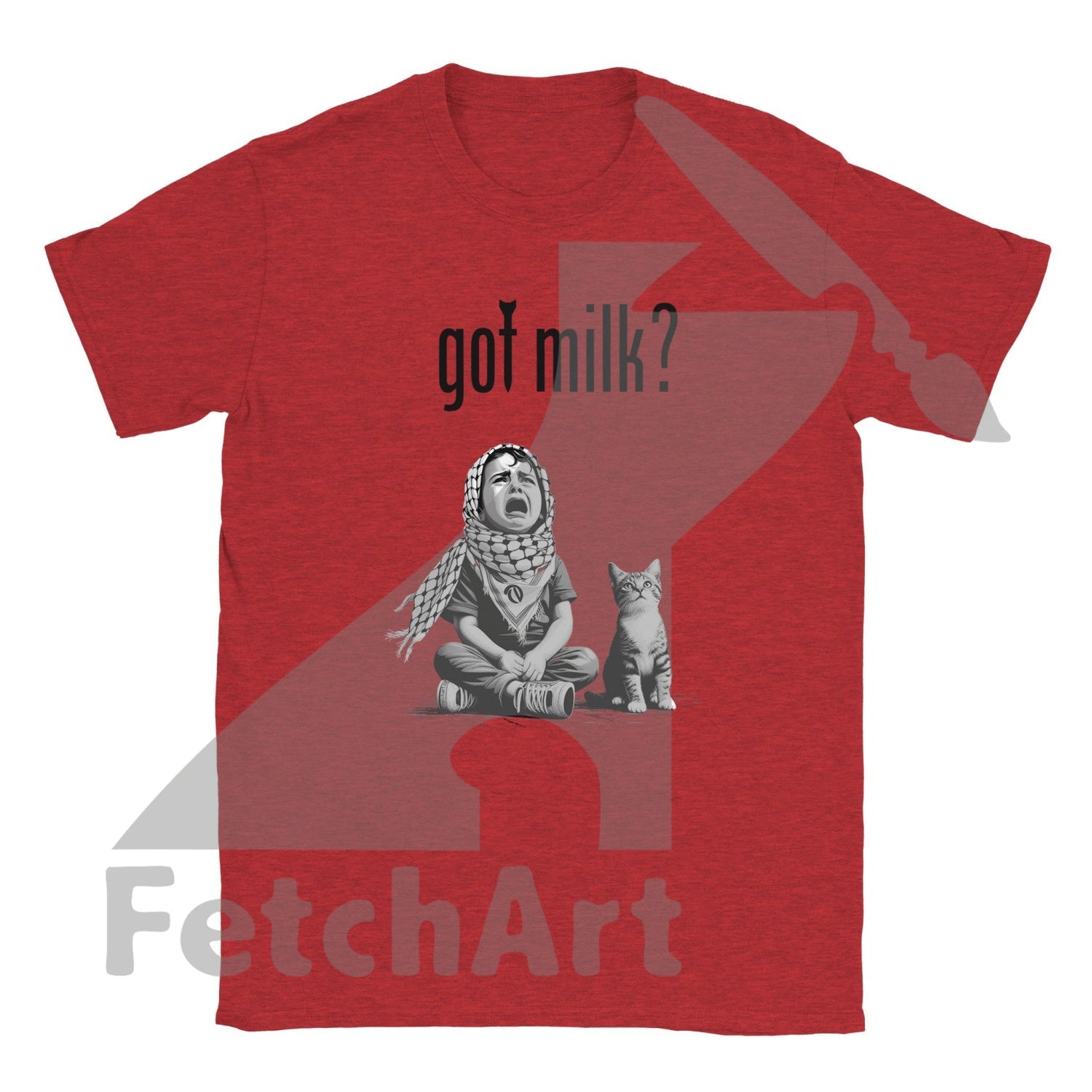 Classic Unisex Crewneck T Shirt-Got Milk Heather Red / S Digital Prints