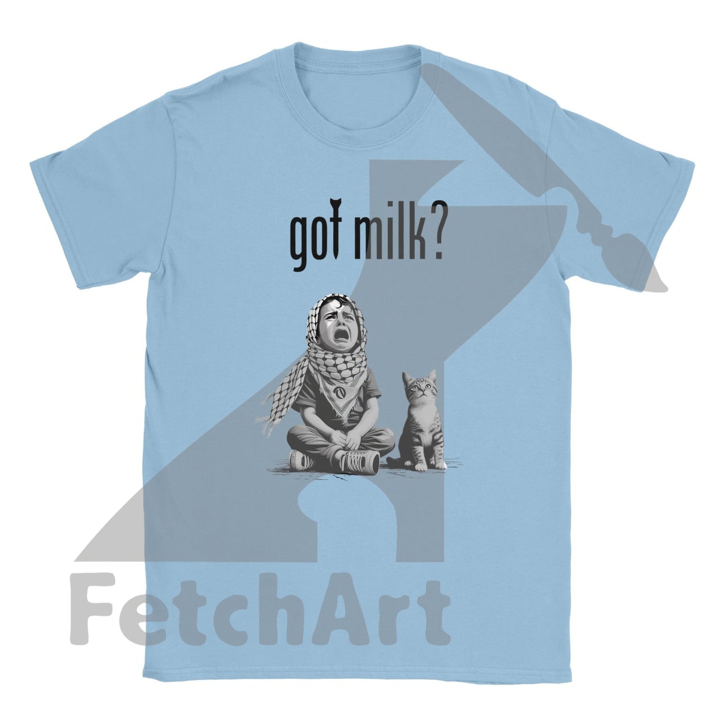 Classic Unisex Crewneck T Shirt-Got Milk Light Blue / S Digital Prints