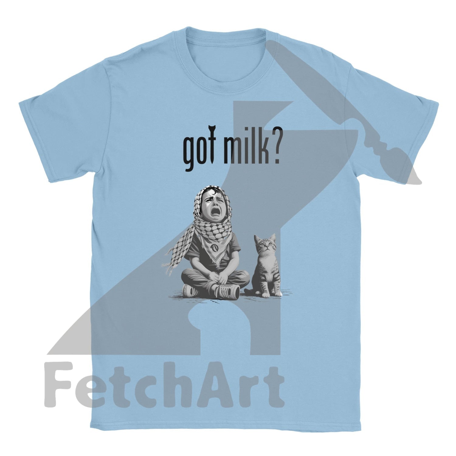 Classic Unisex Crewneck T Shirt-Got Milk Light Blue / S Digital Prints