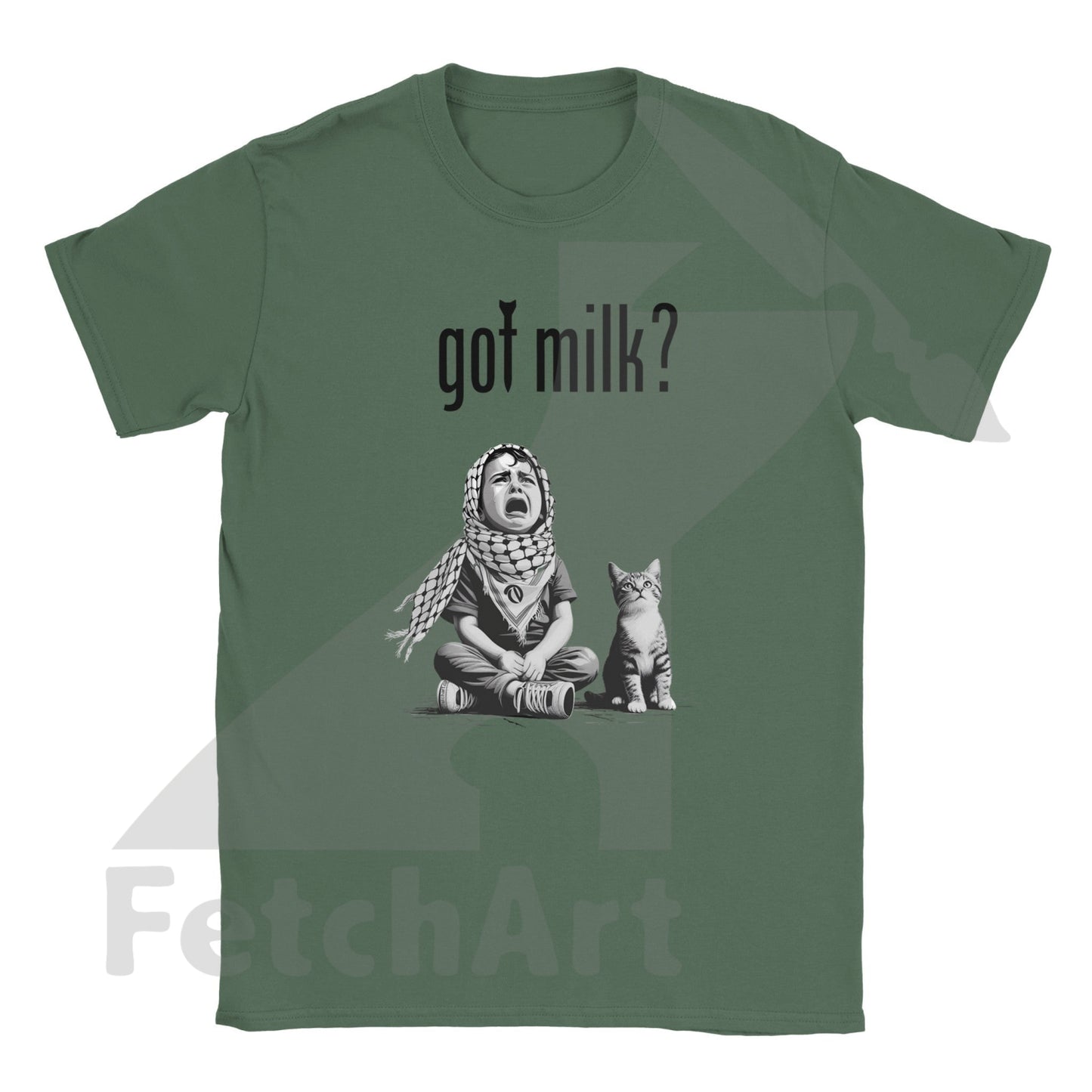 Classic Unisex Crewneck T Shirt-Got Milk Military Green / S Digital Prints
