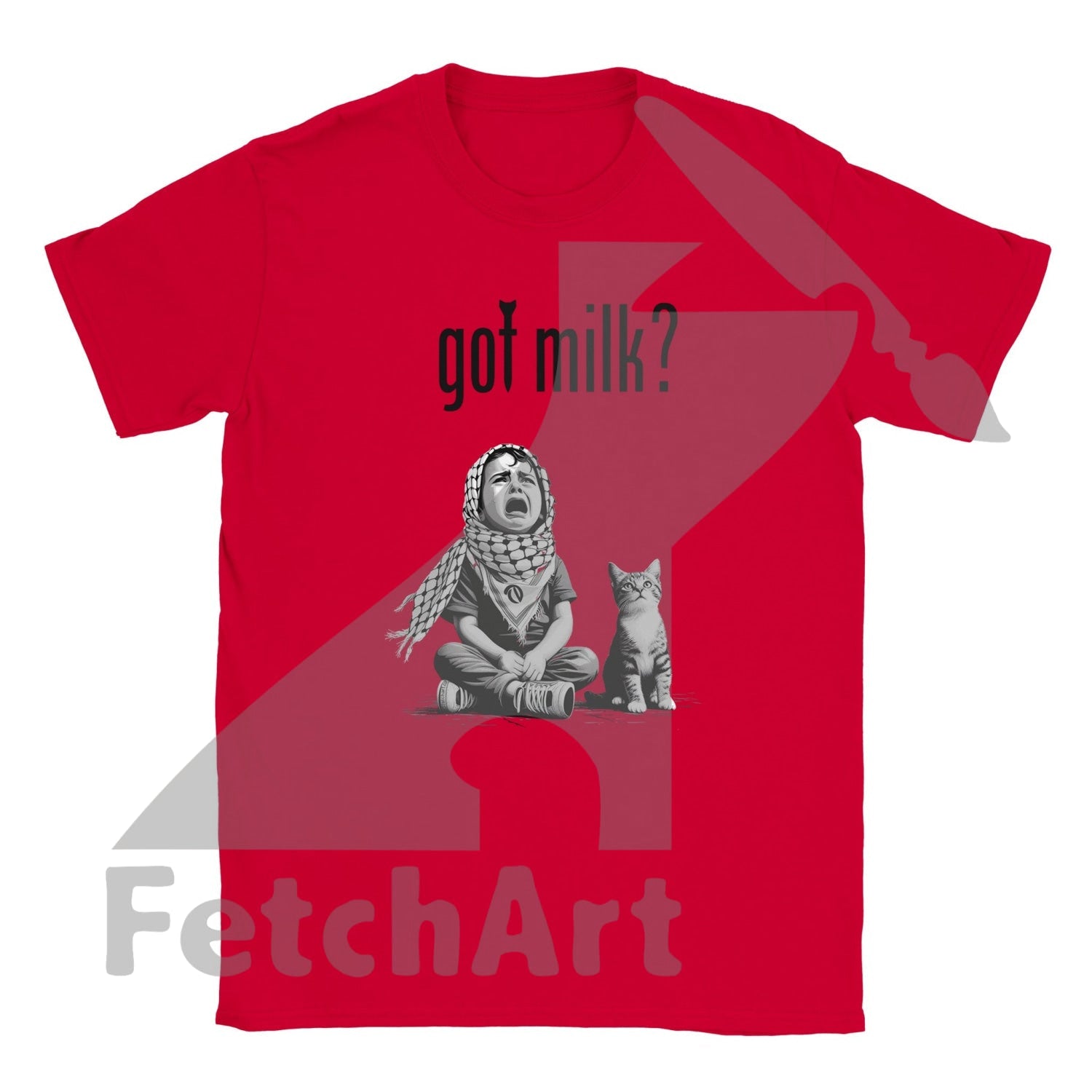 Classic Unisex Crewneck T Shirt-Got Milk Red / S Digital Prints
