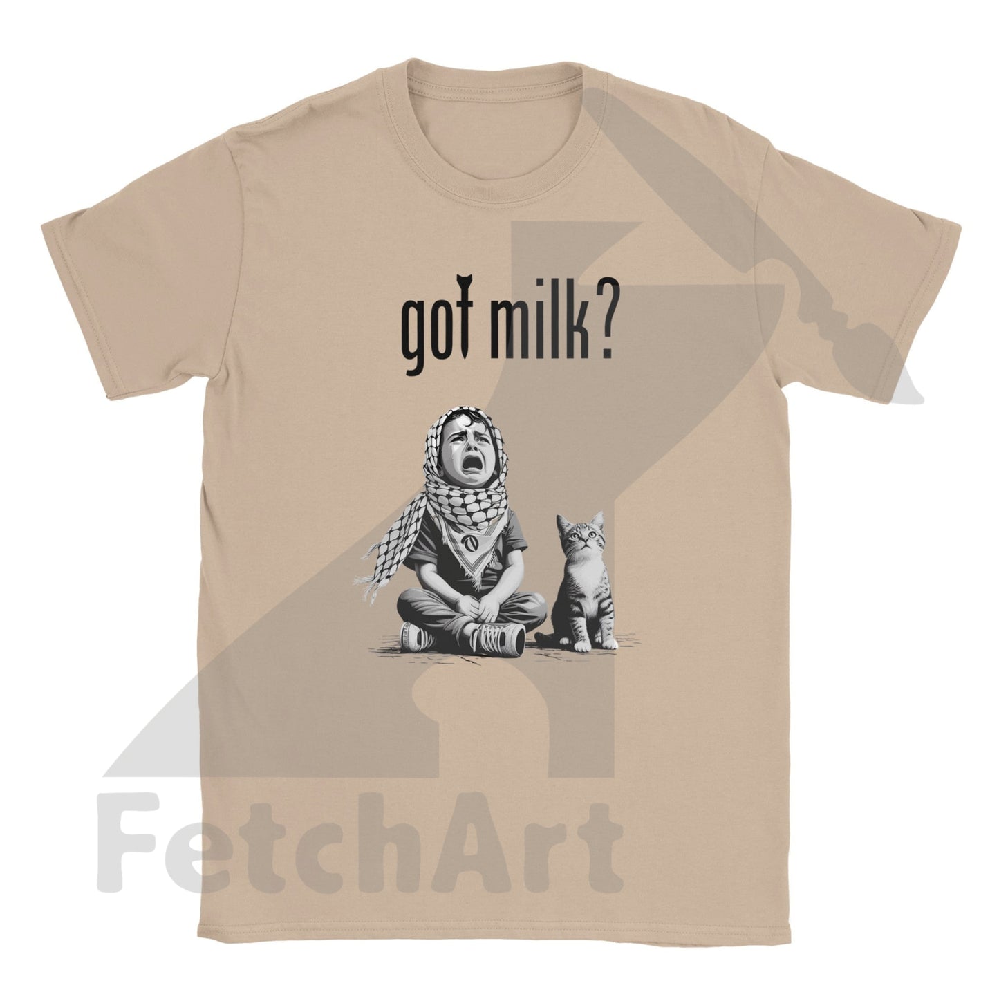 Classic Unisex Crewneck T Shirt-Got Milk Sand / S Digital Prints
