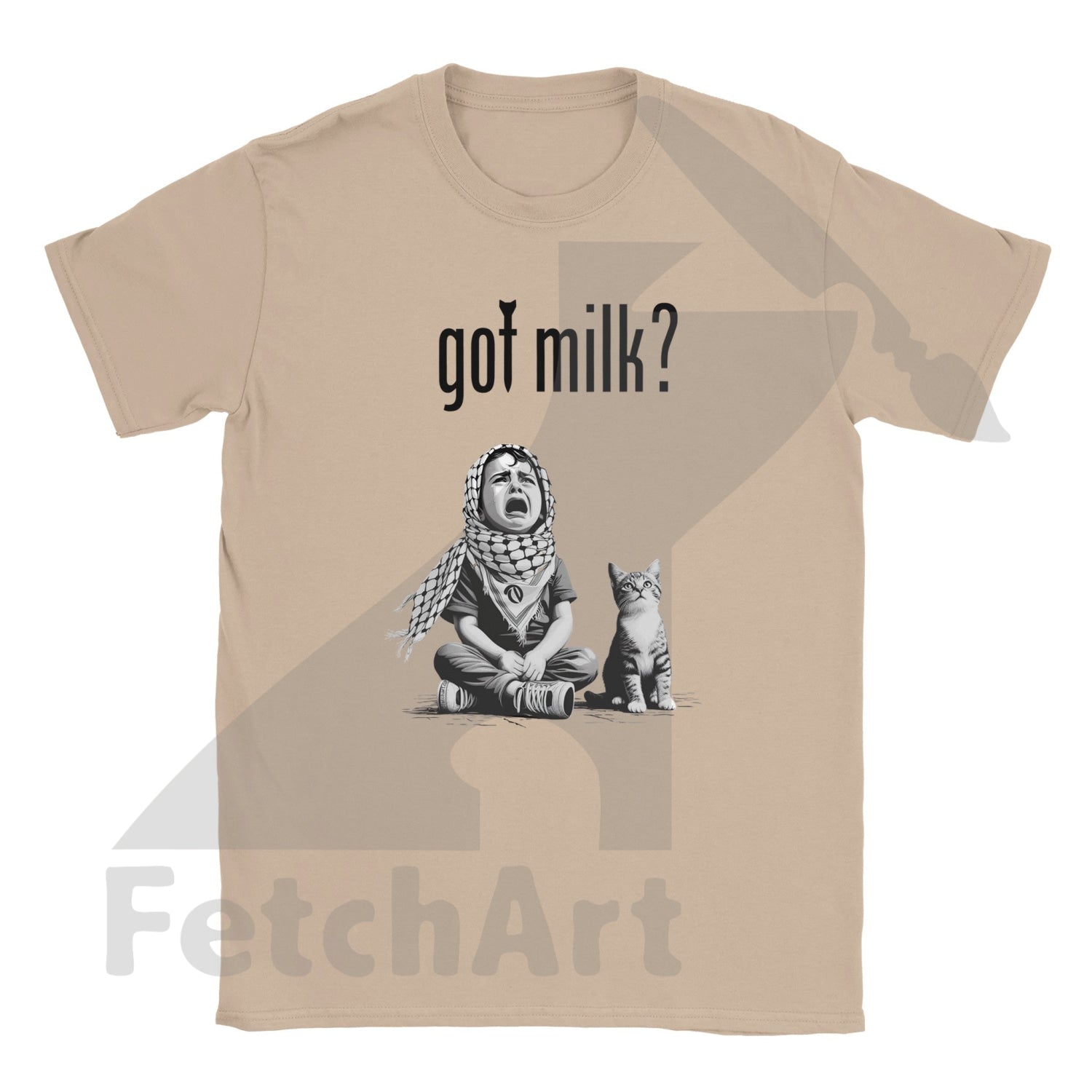 Classic Unisex Crewneck T Shirt-Got Milk Sand / S Digital Prints